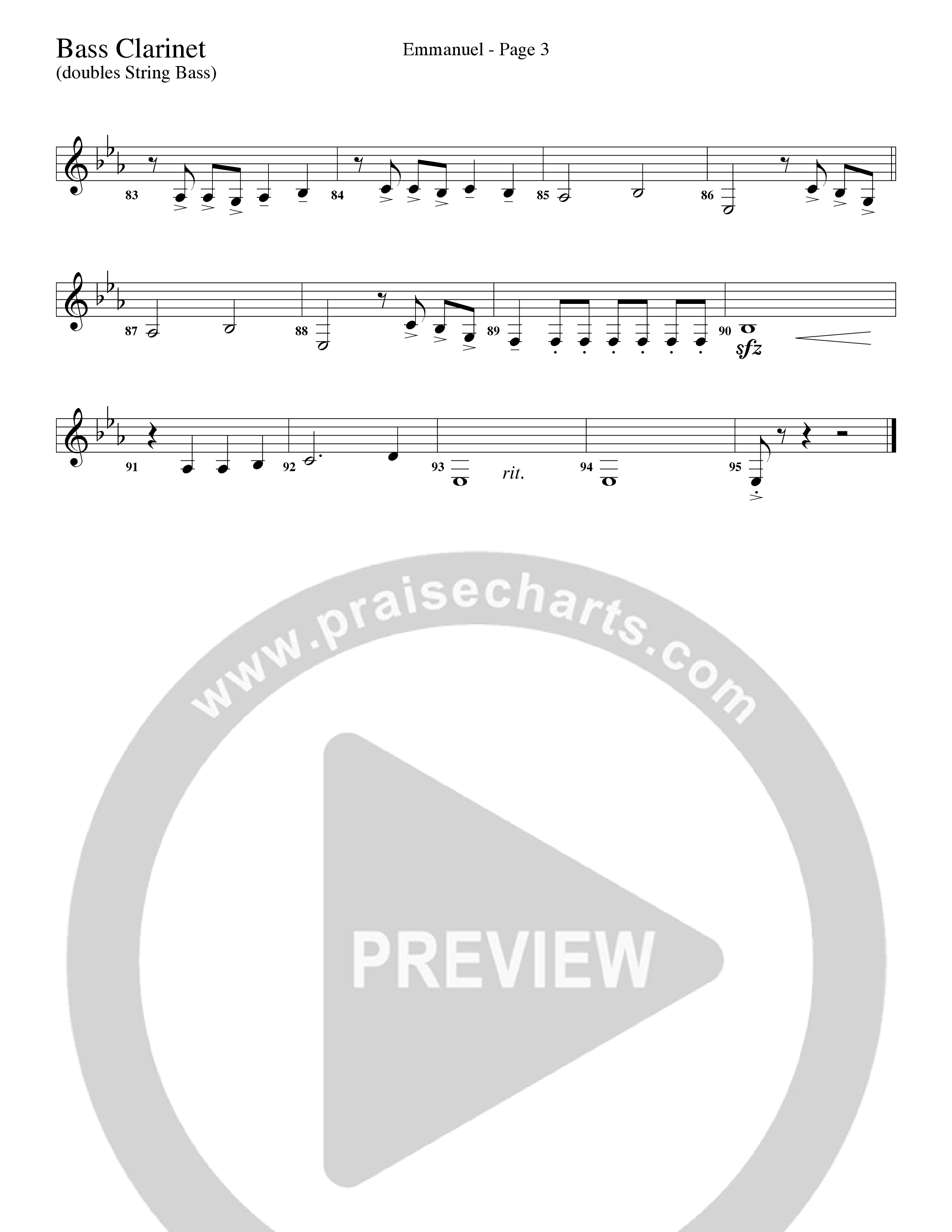 Emmanuel (Choral Anthem SATB) Bass Clarinet (Word Music Choral / Arr. Russell Mauldin)