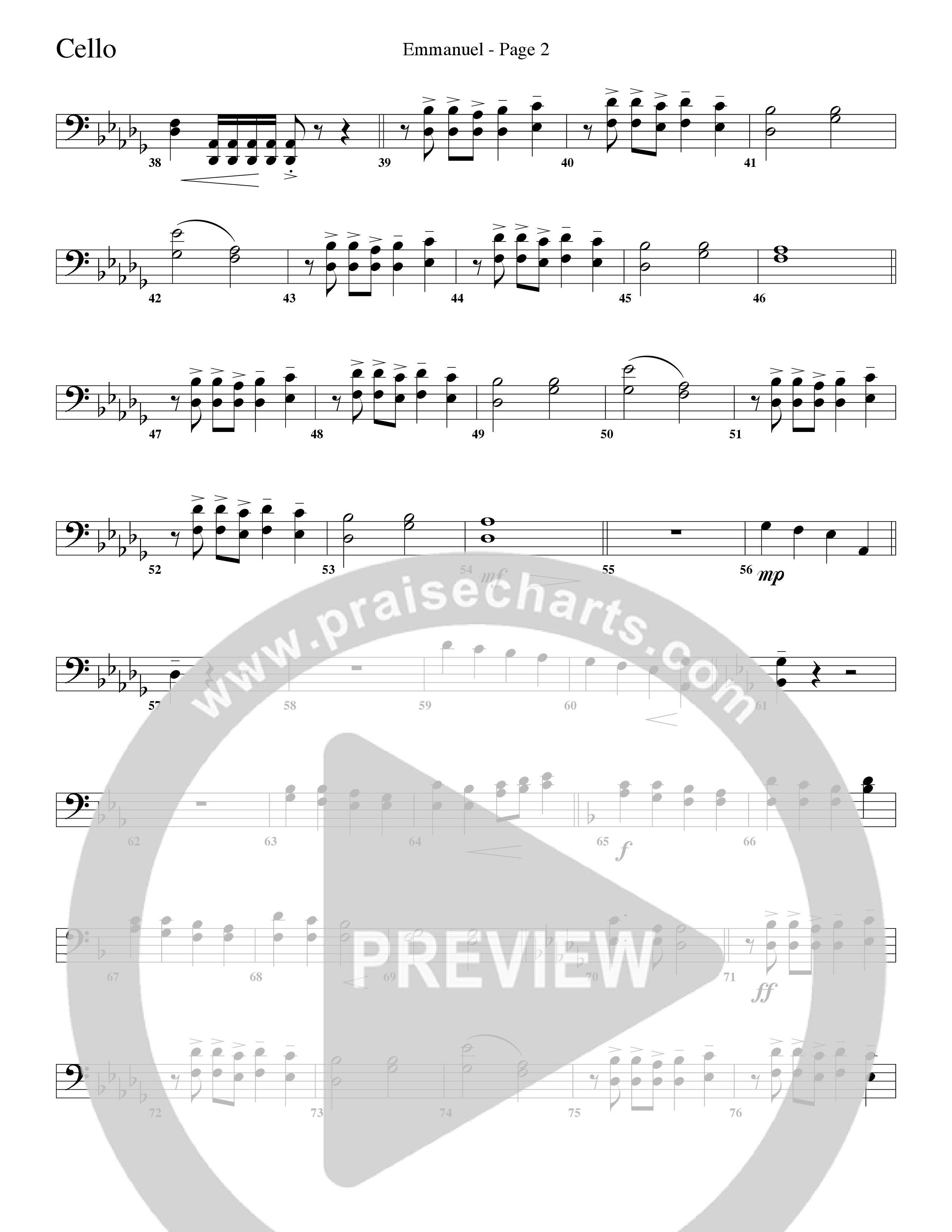 Emmanuel (Choral Anthem SATB) Cello (Word Music Choral / Arr. Russell Mauldin)