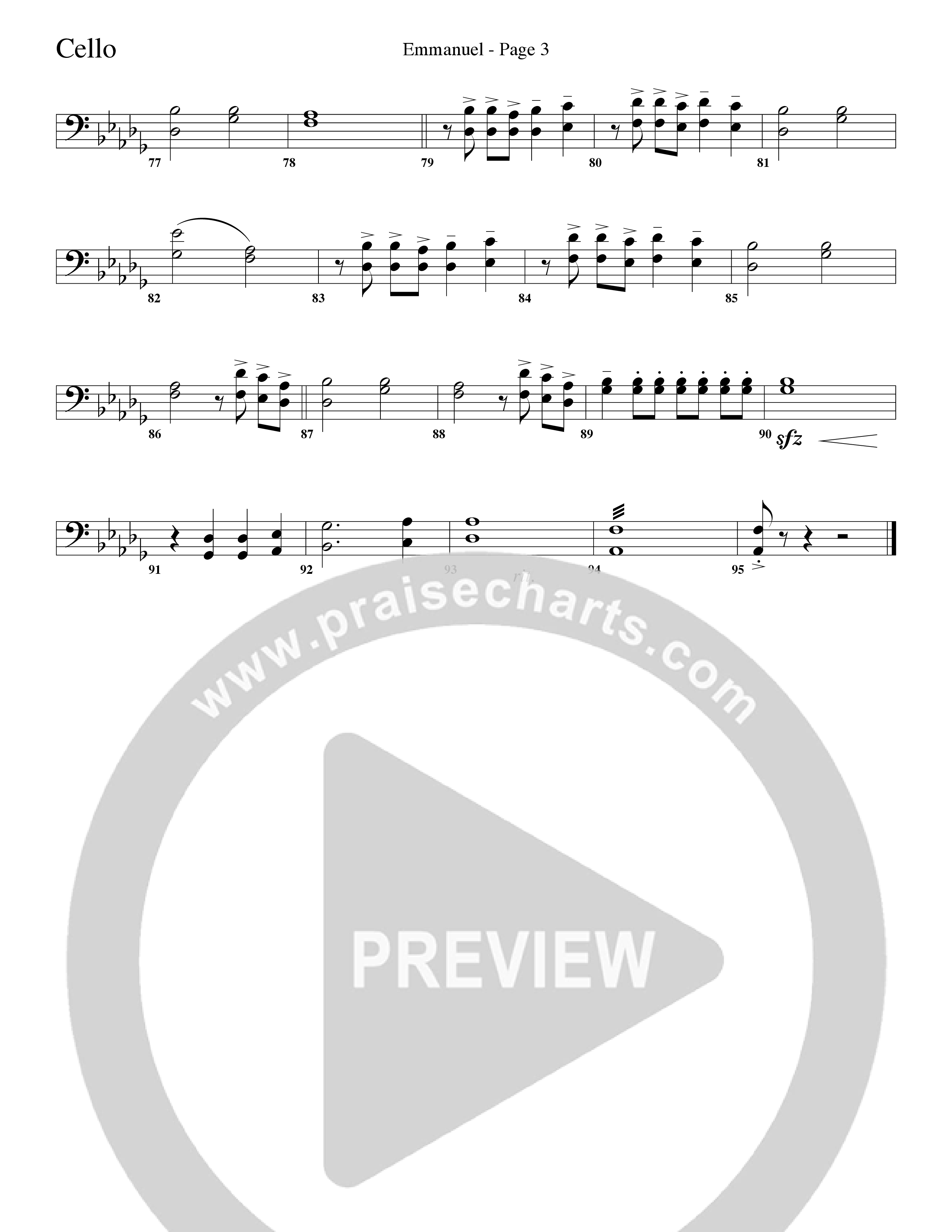 Emmanuel (Choral Anthem SATB) Cello (Word Music Choral / Arr. Russell Mauldin)