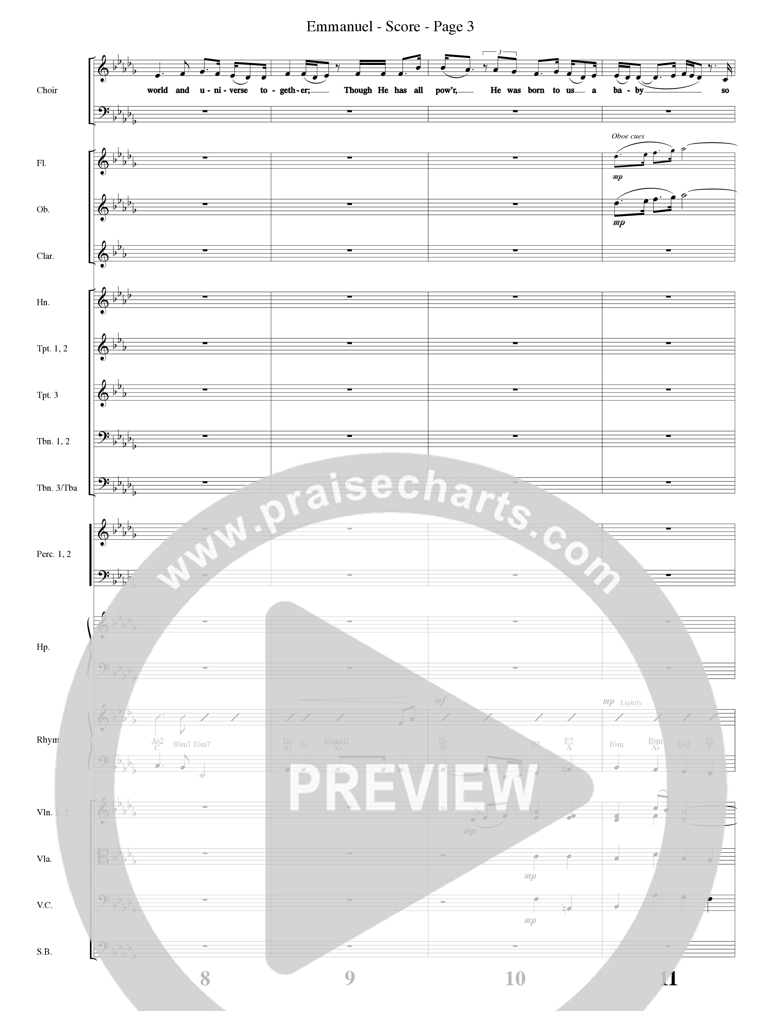 Emmanuel (Choral Anthem SATB) Orchestration (Word Music Choral / Arr. Russell Mauldin)