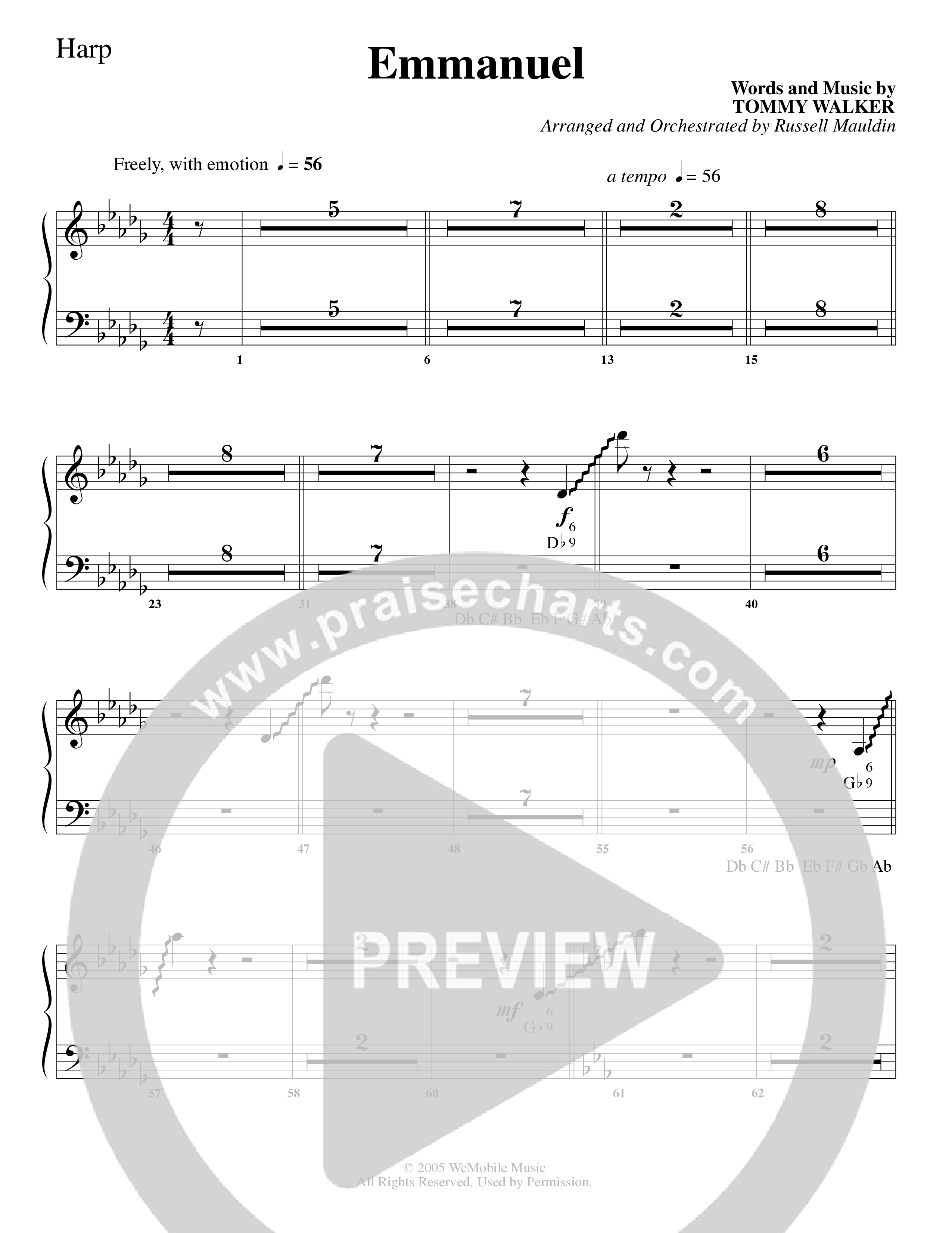 Emmanuel (Choral Anthem SATB) Harp (Word Music Choral / Arr. Russell Mauldin)