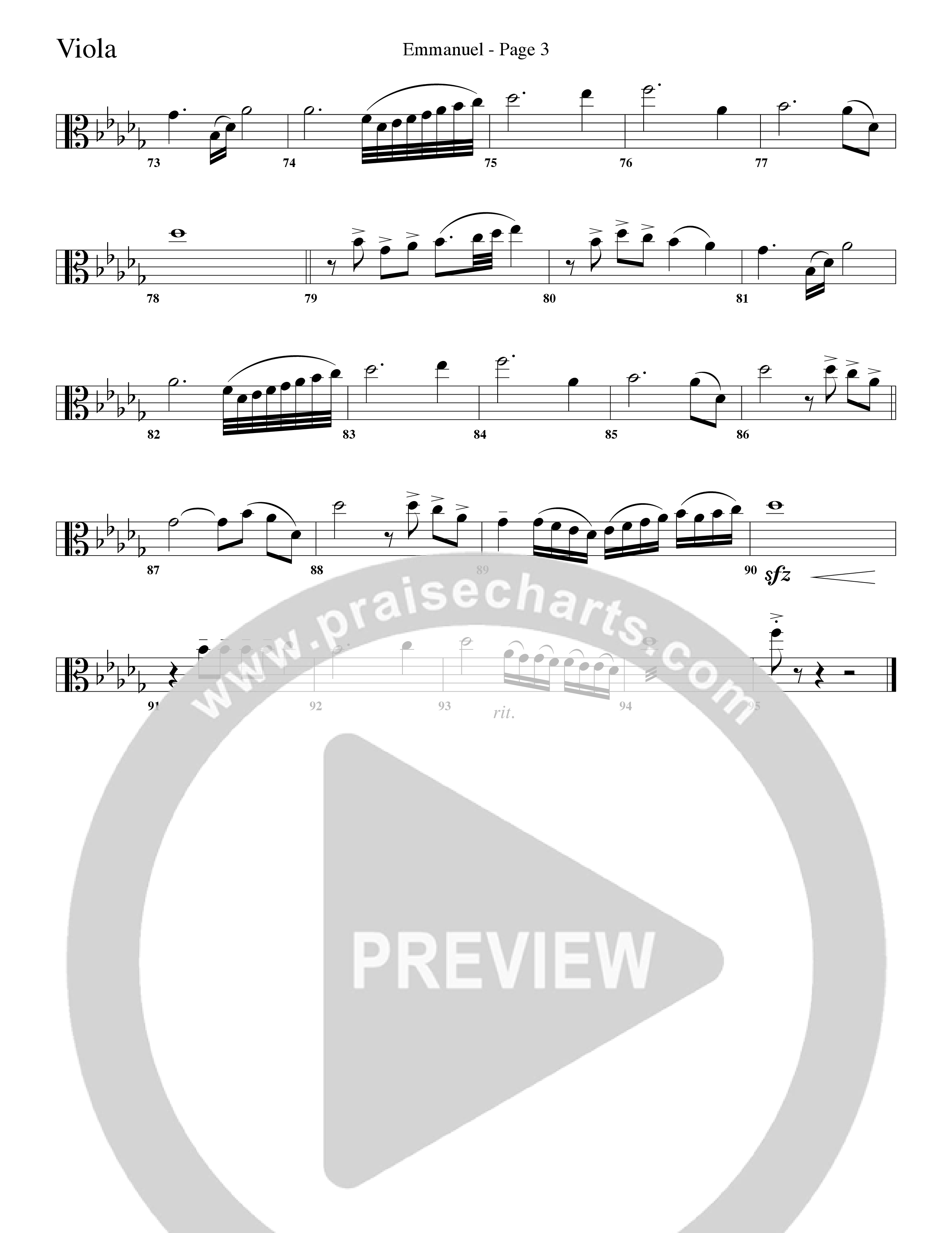 Emmanuel (Choral Anthem SATB) Viola (Word Music Choral / Arr. Russell Mauldin)