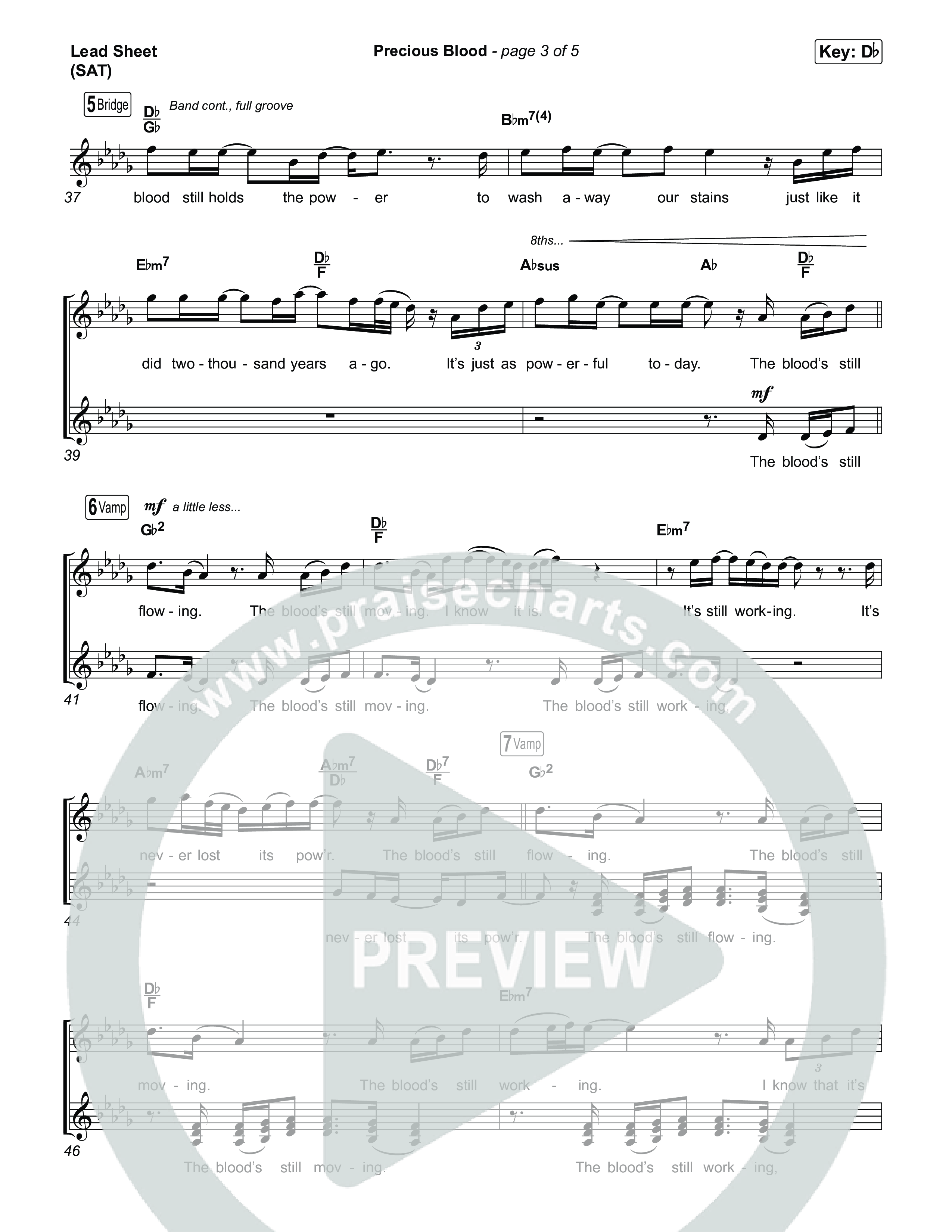 Precious Blood Lead Sheet (SAT) (Tyler Sullivan)