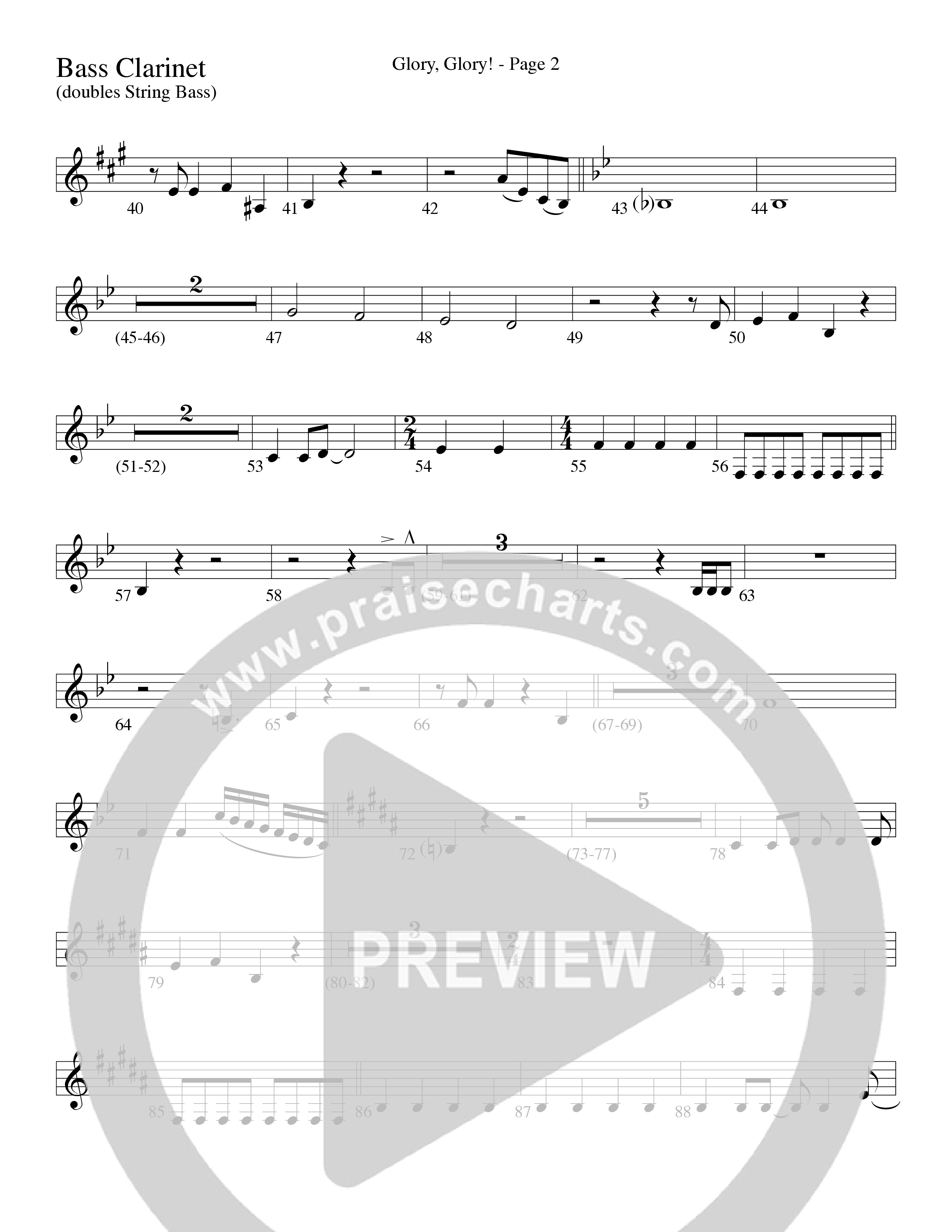 Glory Glory (Choral Anthem SATB) Bass Clarinet (Word Music Choral / Arr. David Clydesdale)
