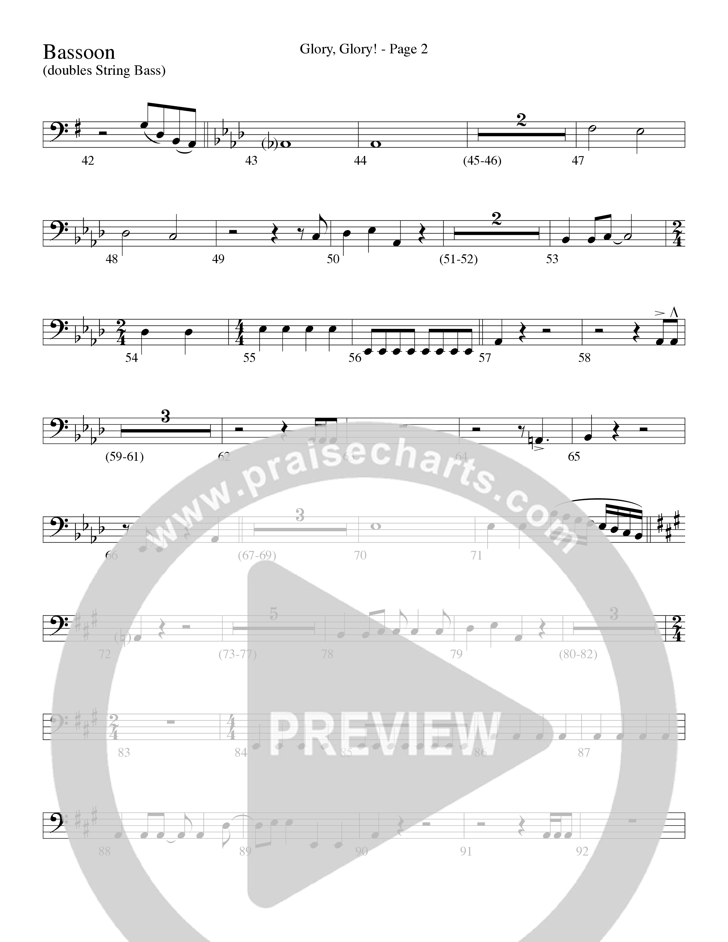 Glory Glory (Choral Anthem SATB) Bassoon (Word Music Choral / Arr. David Clydesdale)