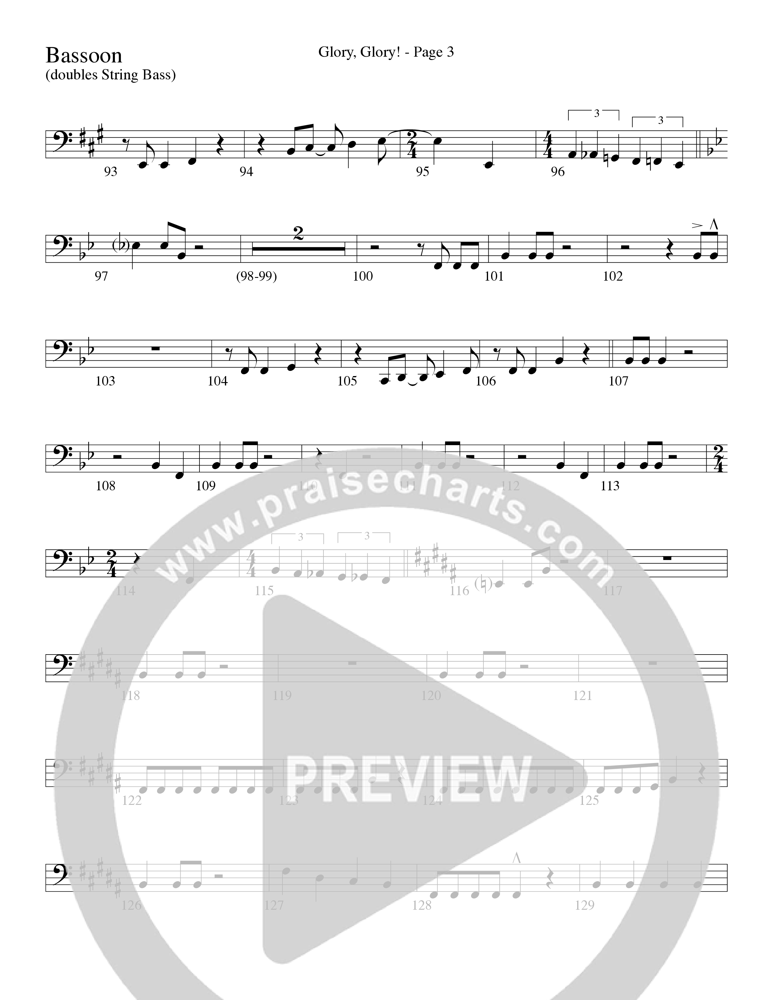 Glory Glory (Choral Anthem SATB) Bassoon (Word Music Choral / Arr. David Clydesdale)