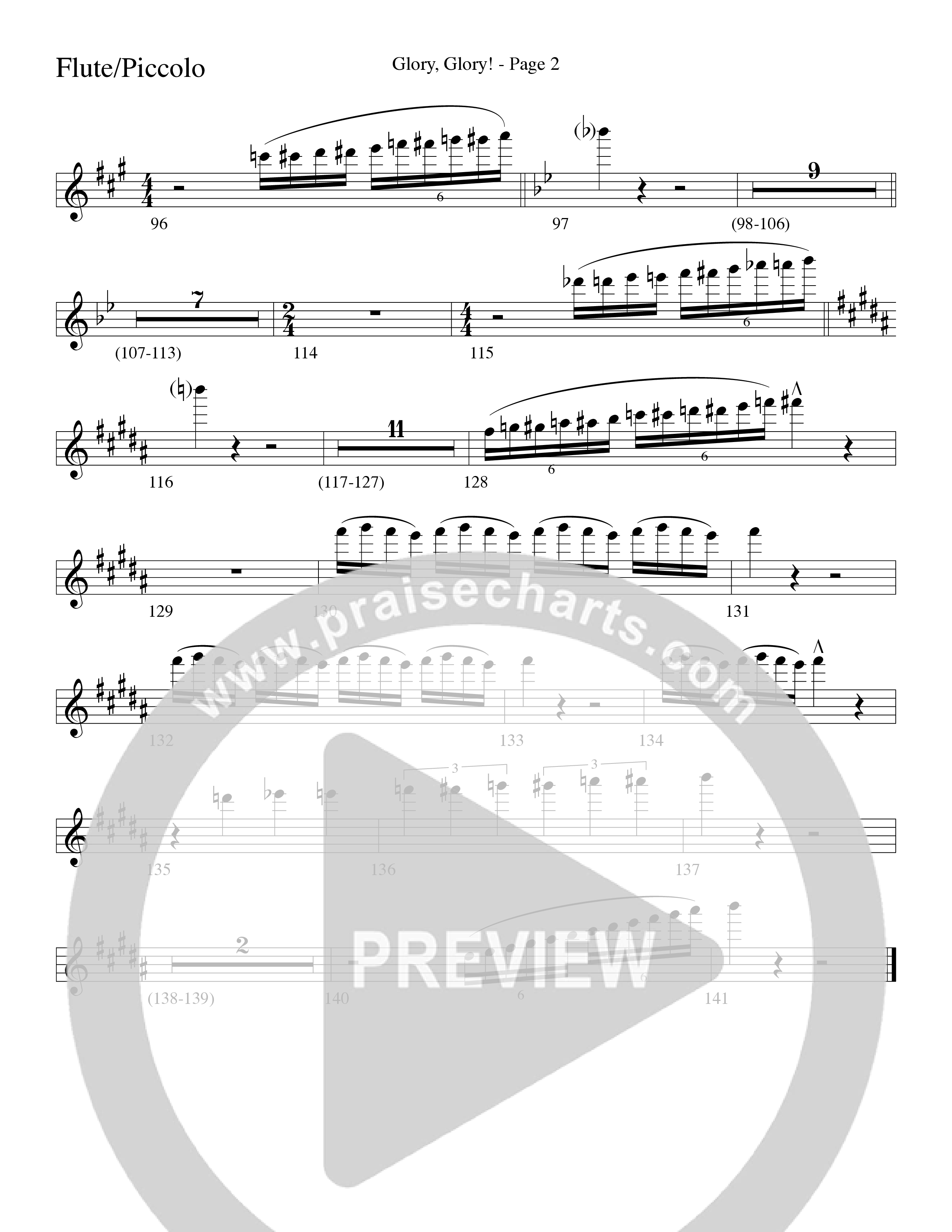 Glory Glory (Choral Anthem SATB) Flute/Piccolo (Word Music Choral / Arr. David Clydesdale)