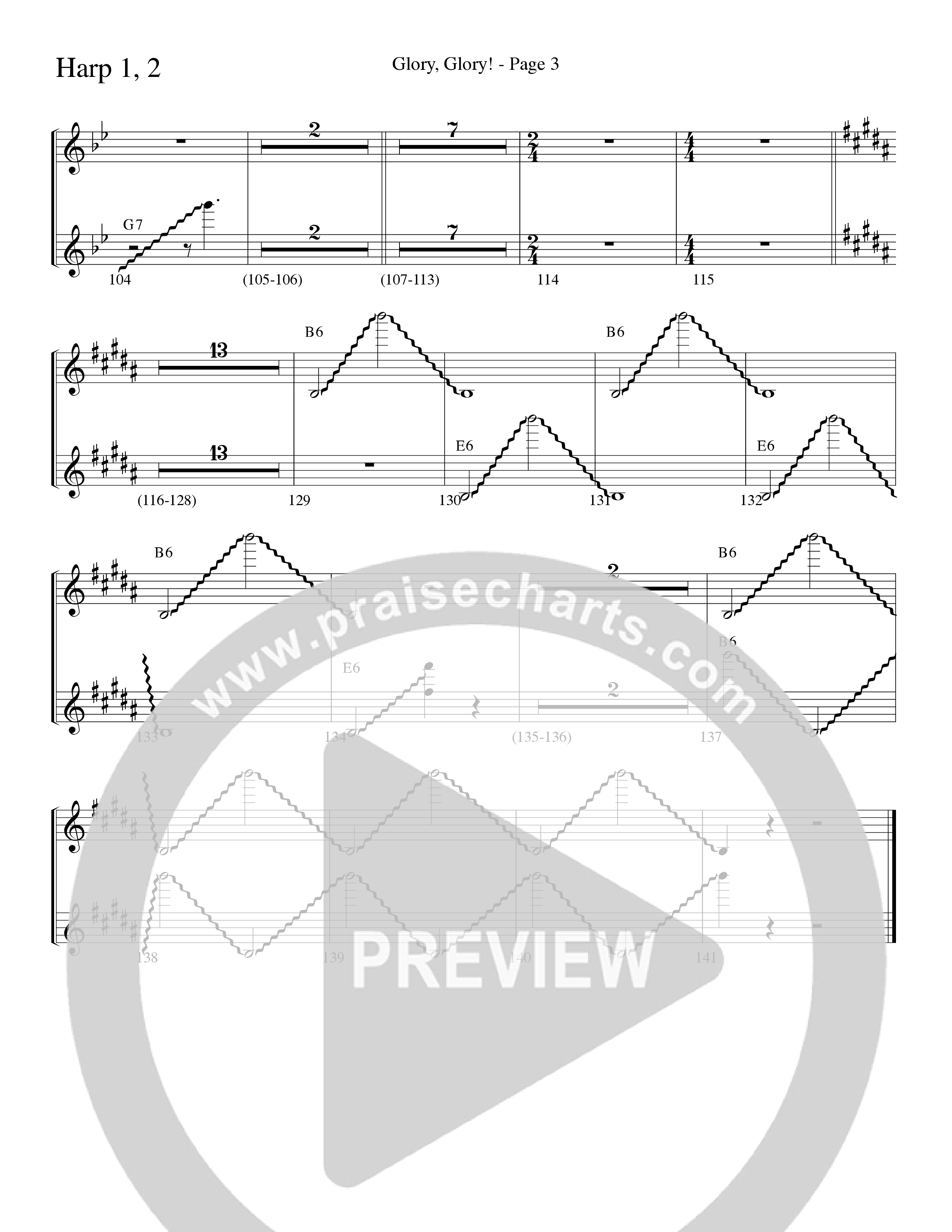Glory Glory (Choral Anthem SATB) Harp (Word Music Choral / Arr. David Clydesdale)