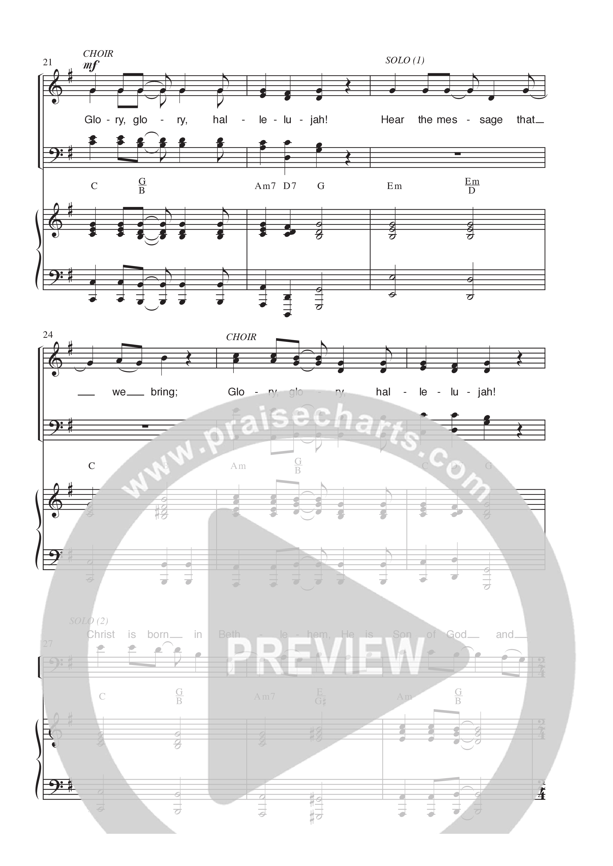 Glory Glory (Choral Anthem SATB) Anthem (SATB/Piano) (Word Music Choral / Arr. David Clydesdale)