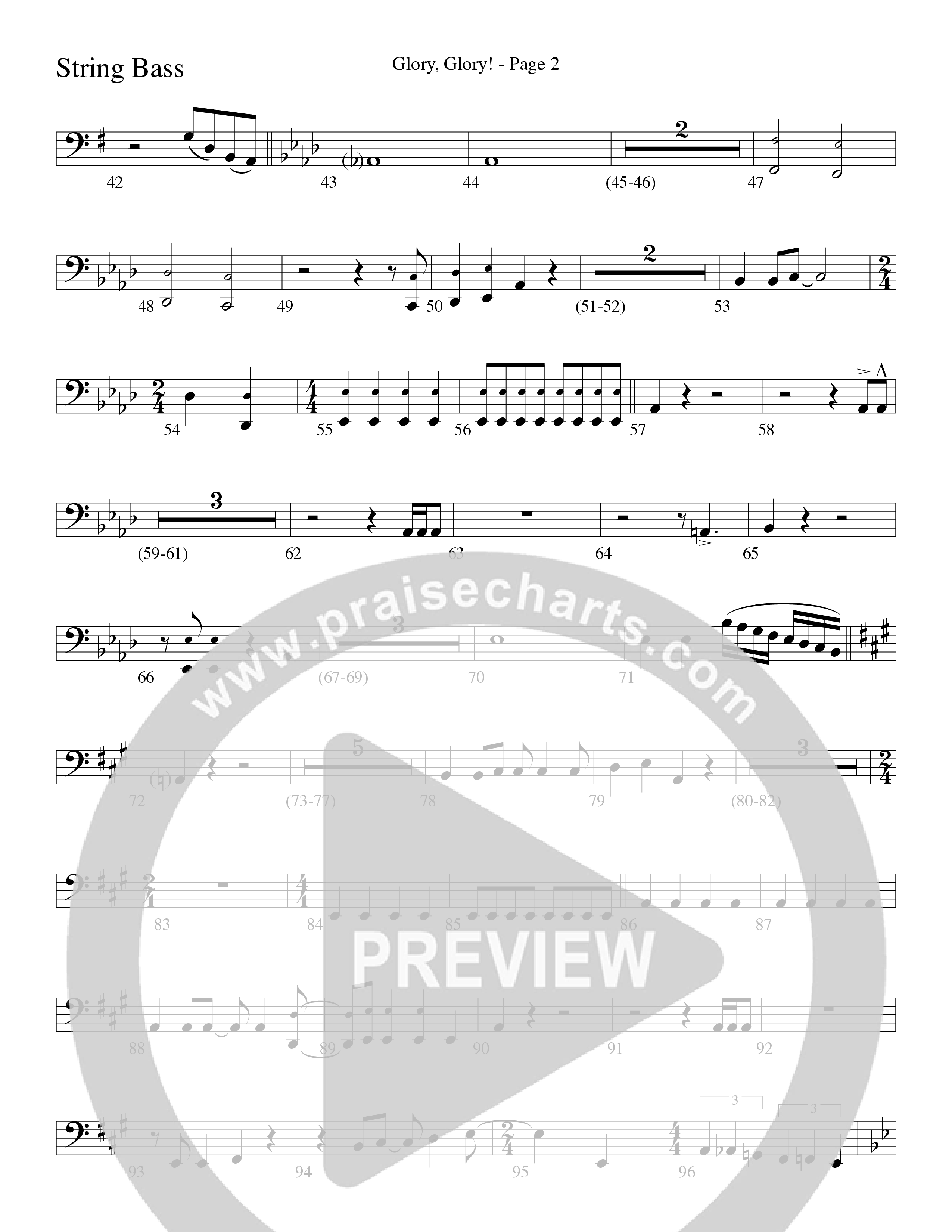 Glory Glory (Choral Anthem SATB) String Bass (Word Music Choral / Arr. David Clydesdale)