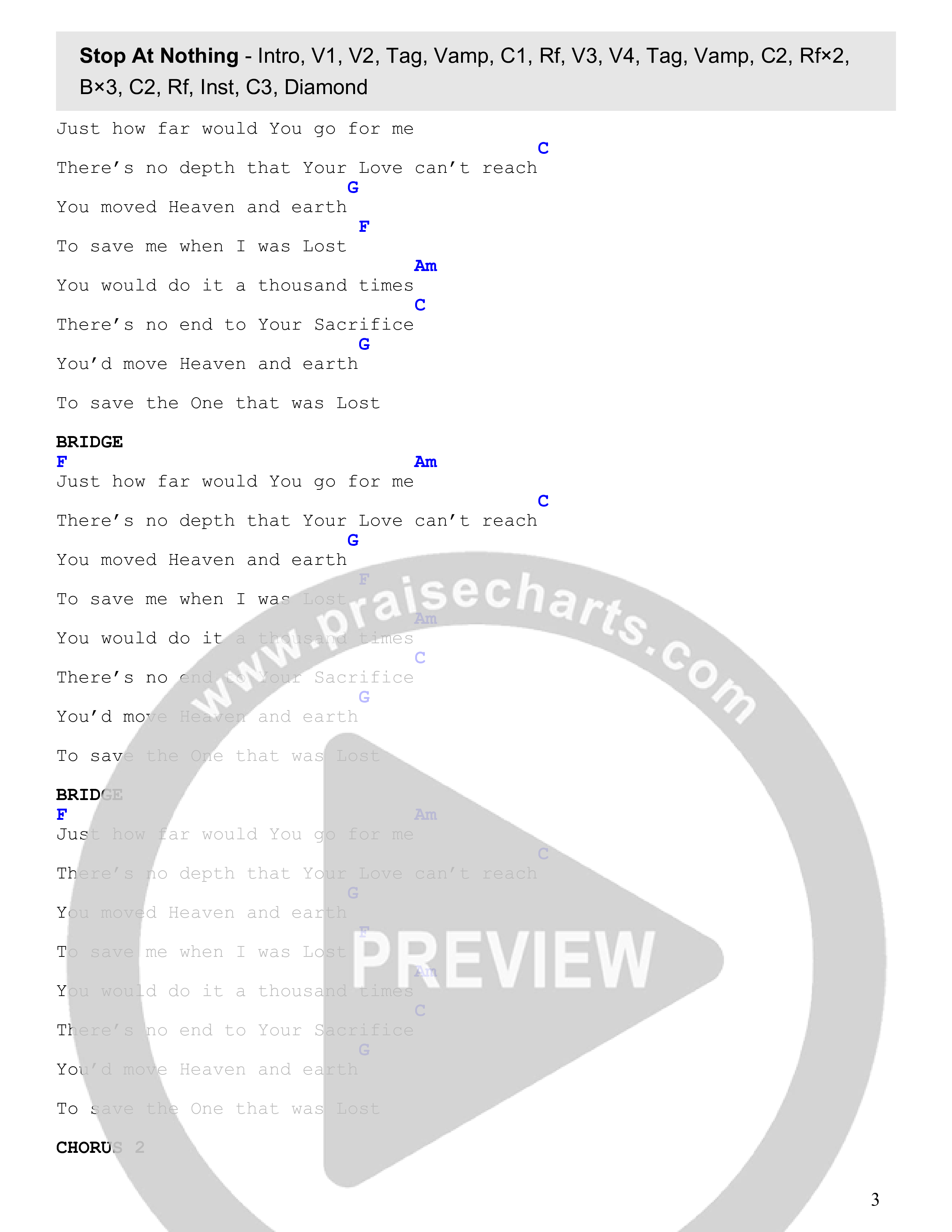 All For The One (Stop At Nothing) (Live) Chord Chart (MVMNT Music)