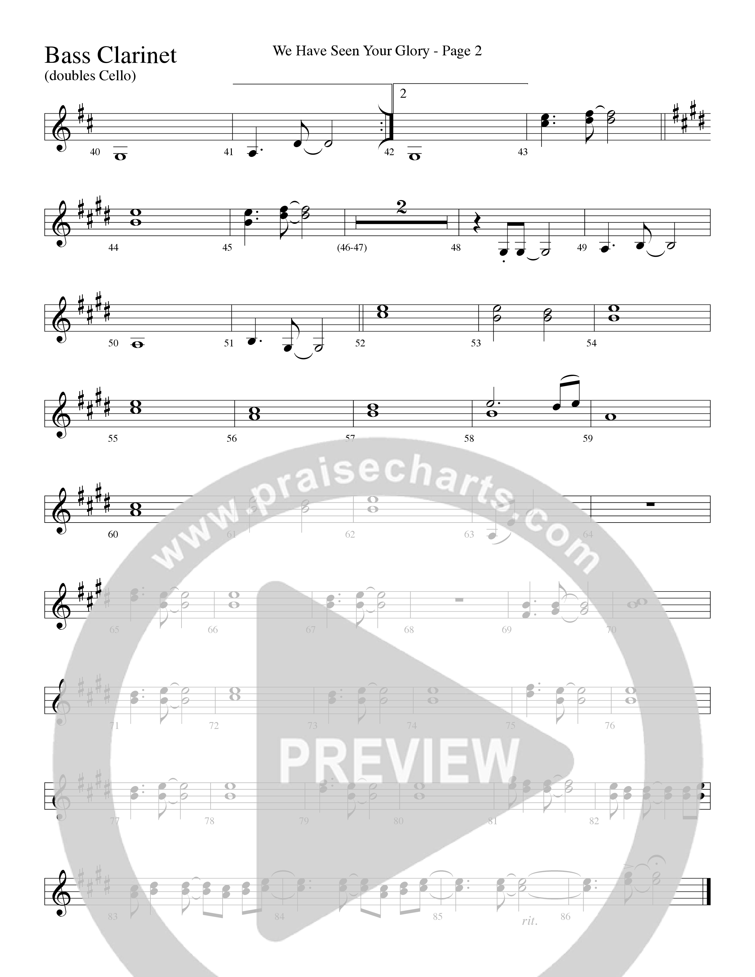 We Have Seen Your Glory (Choral Anthem SATB) Bass Clarinet (Word Music Choral / Arr. Richard Kingsmore)