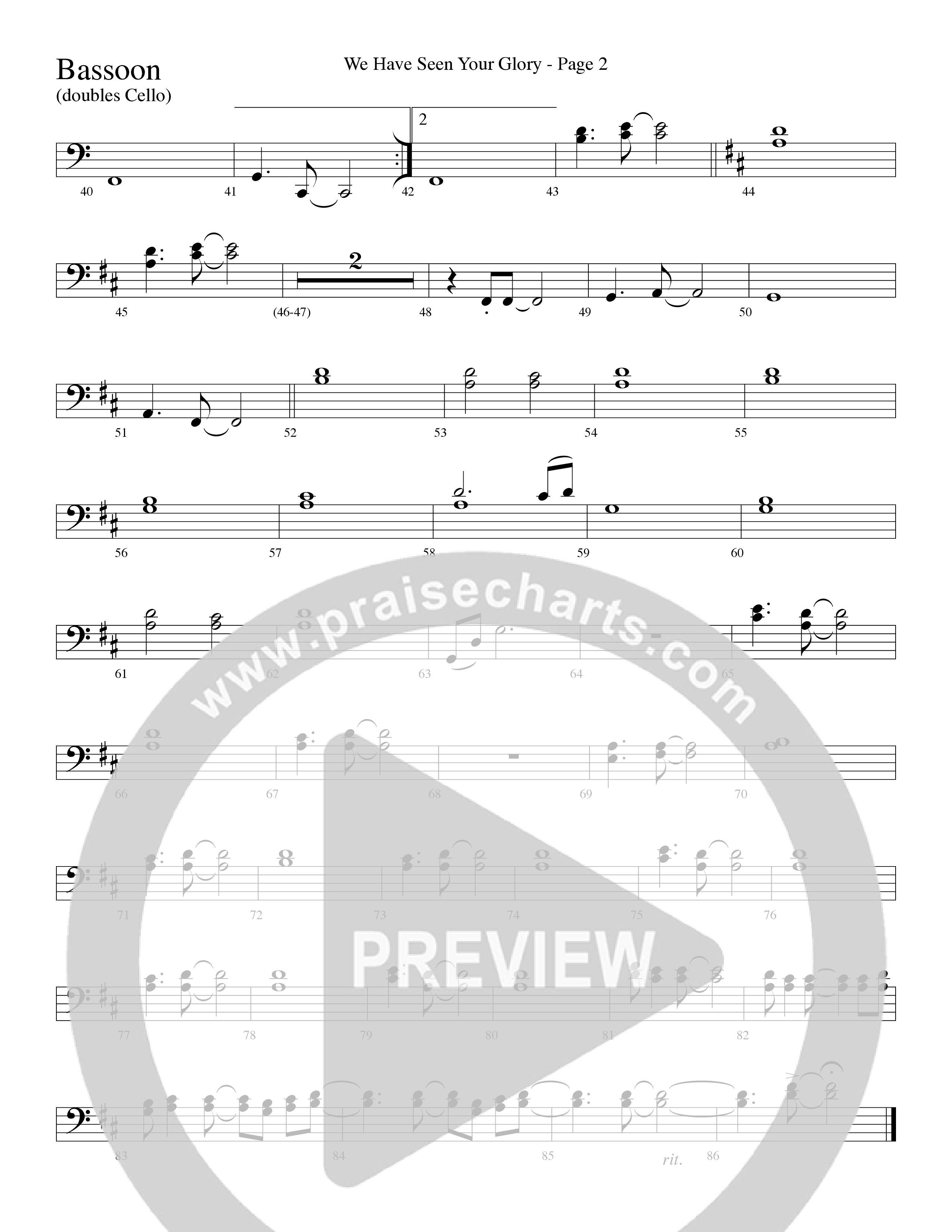 We Have Seen Your Glory (Choral Anthem SATB) Bassoon (Word Music Choral / Arr. Richard Kingsmore)