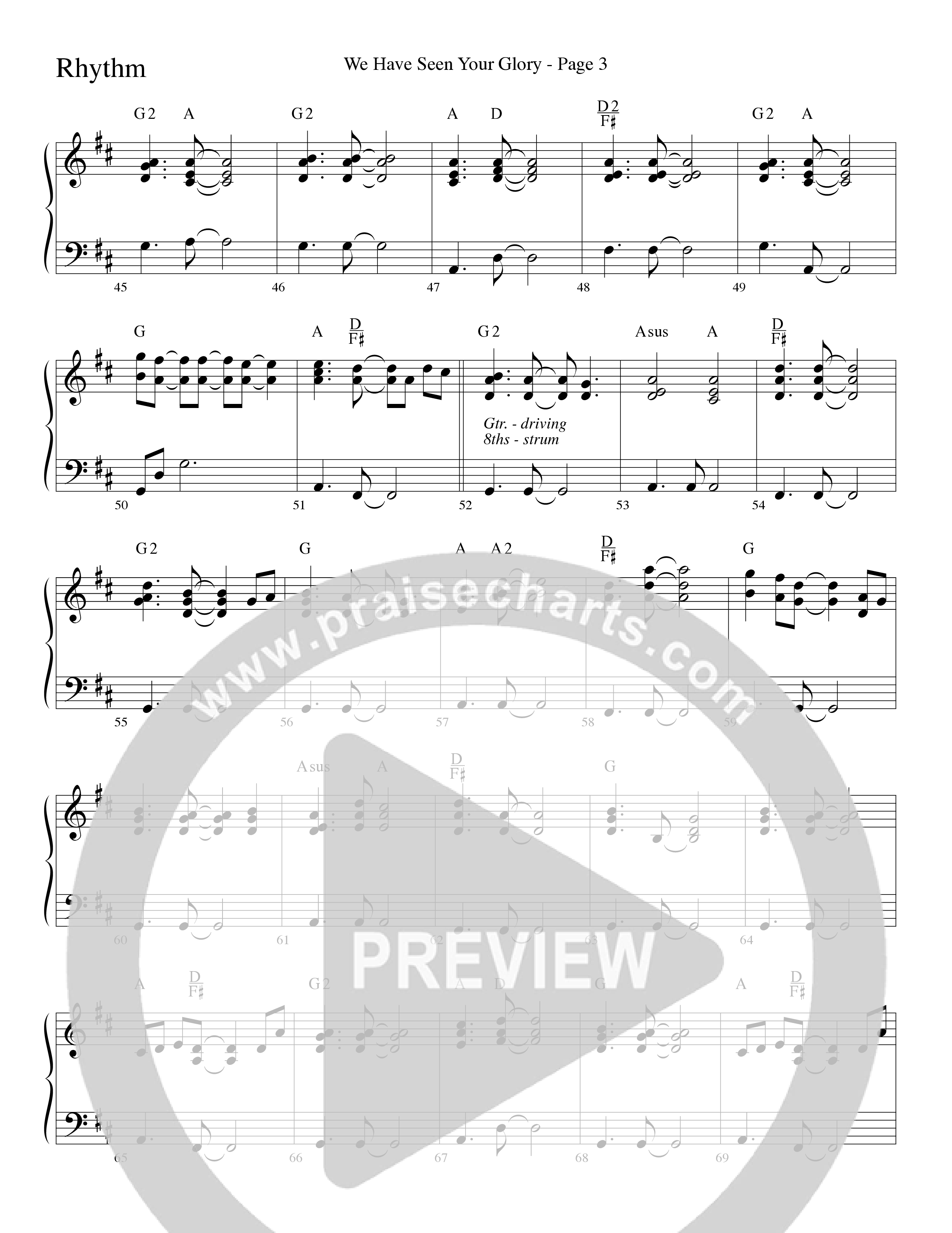 We Have Seen Your Glory (Choral Anthem SATB) Rhythm Chart (Word Music Choral / Arr. Richard Kingsmore)