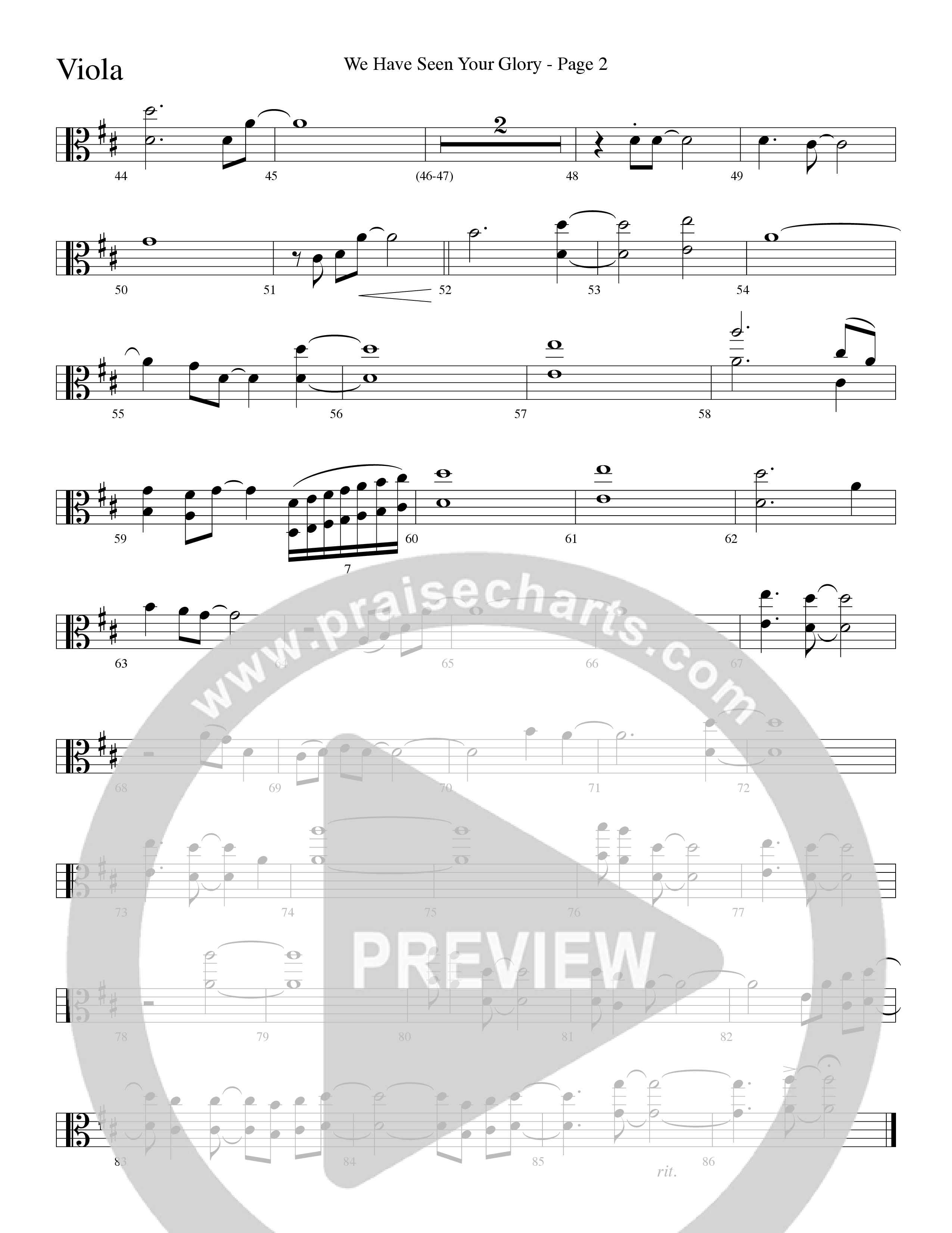 We Have Seen Your Glory (Choral Anthem SATB) Viola (Word Music Choral / Arr. Richard Kingsmore)