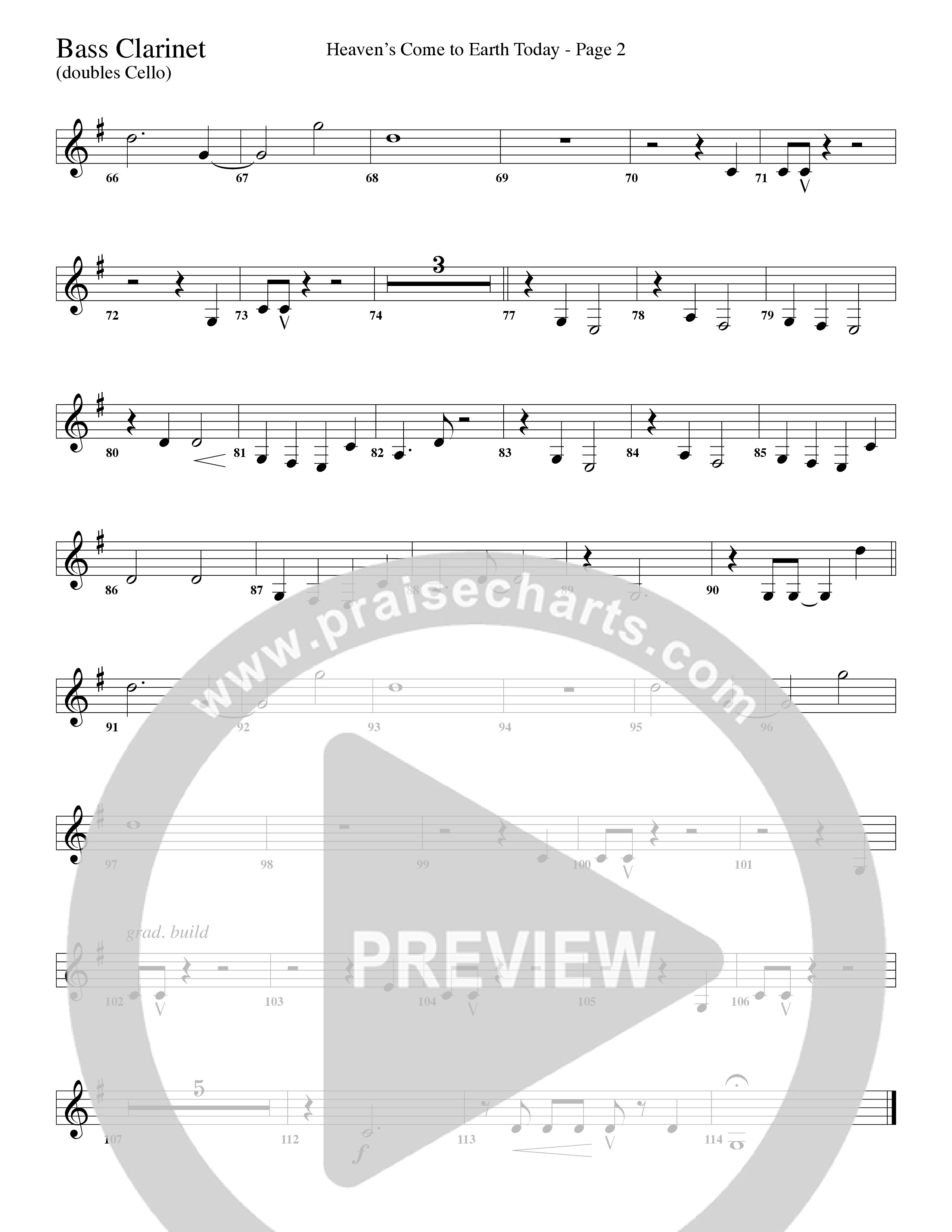 Heaven's Come To Earth Today (Choral Anthem SATB) Bass Clarinet (Word Music Choral / Arr. Camp Kirkland)