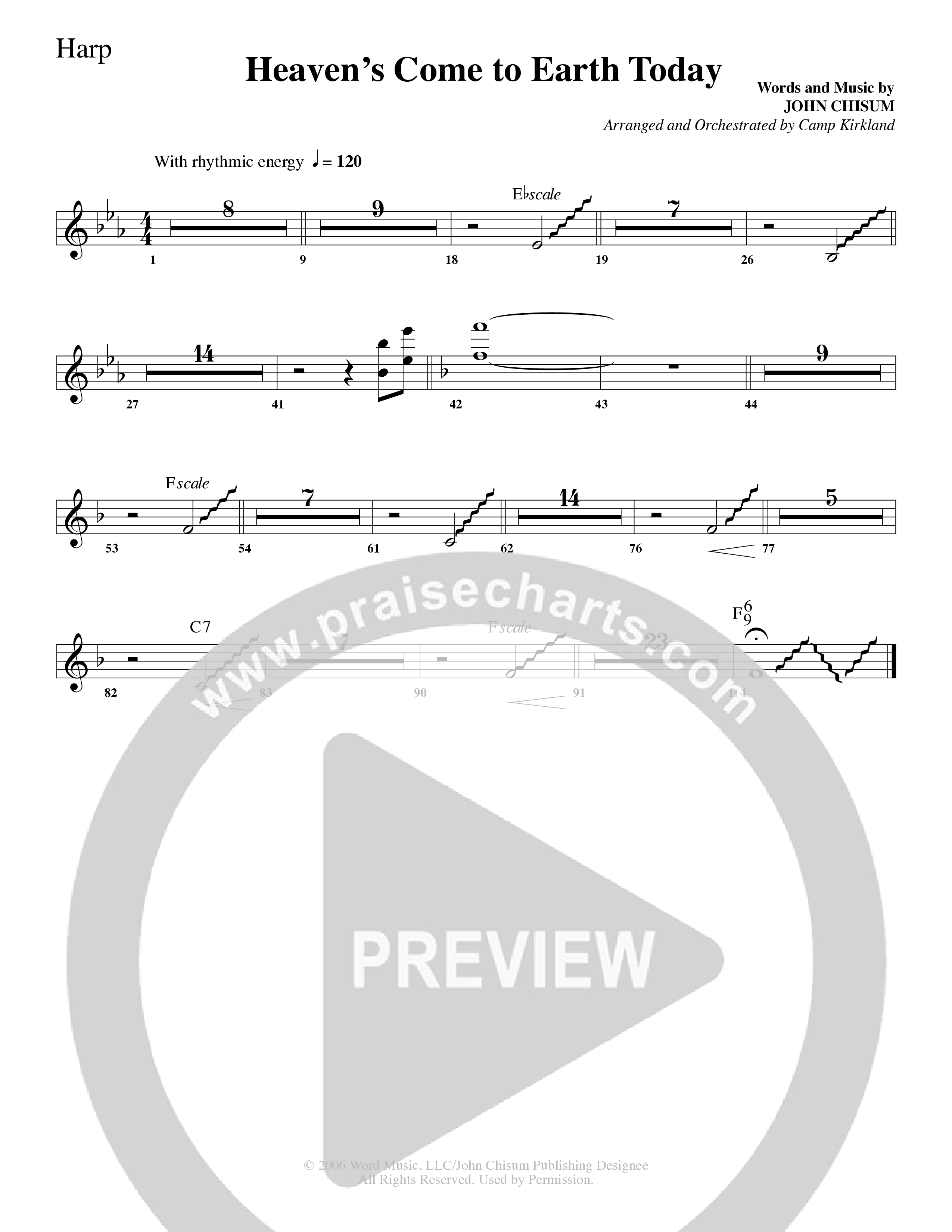 Heaven's Come To Earth Today (Choral Anthem SATB) Harp (Word Music Choral / Arr. Camp Kirkland)