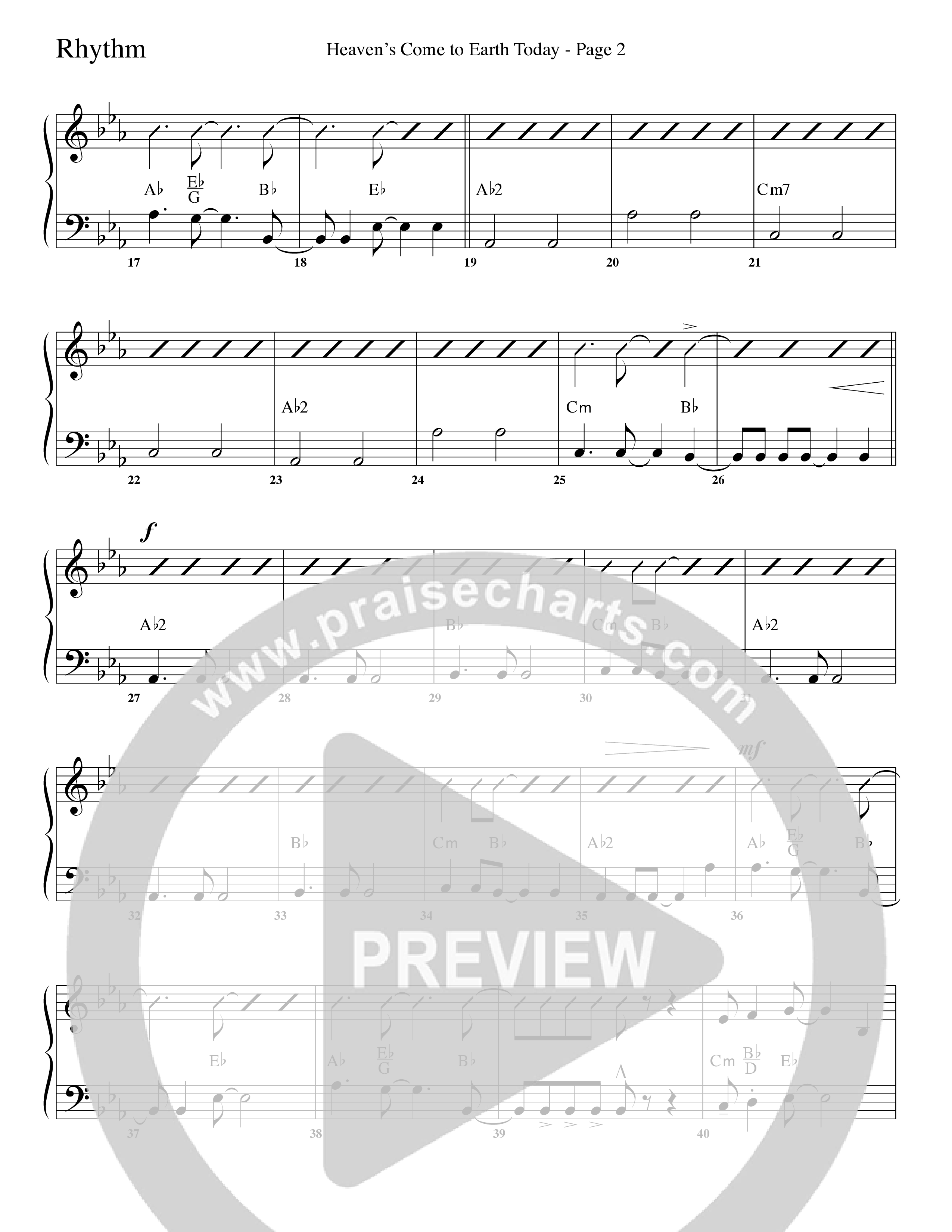 Heaven's Come To Earth Today (Choral Anthem SATB) Rhythm Chart (Word Music Choral / Arr. Camp Kirkland)