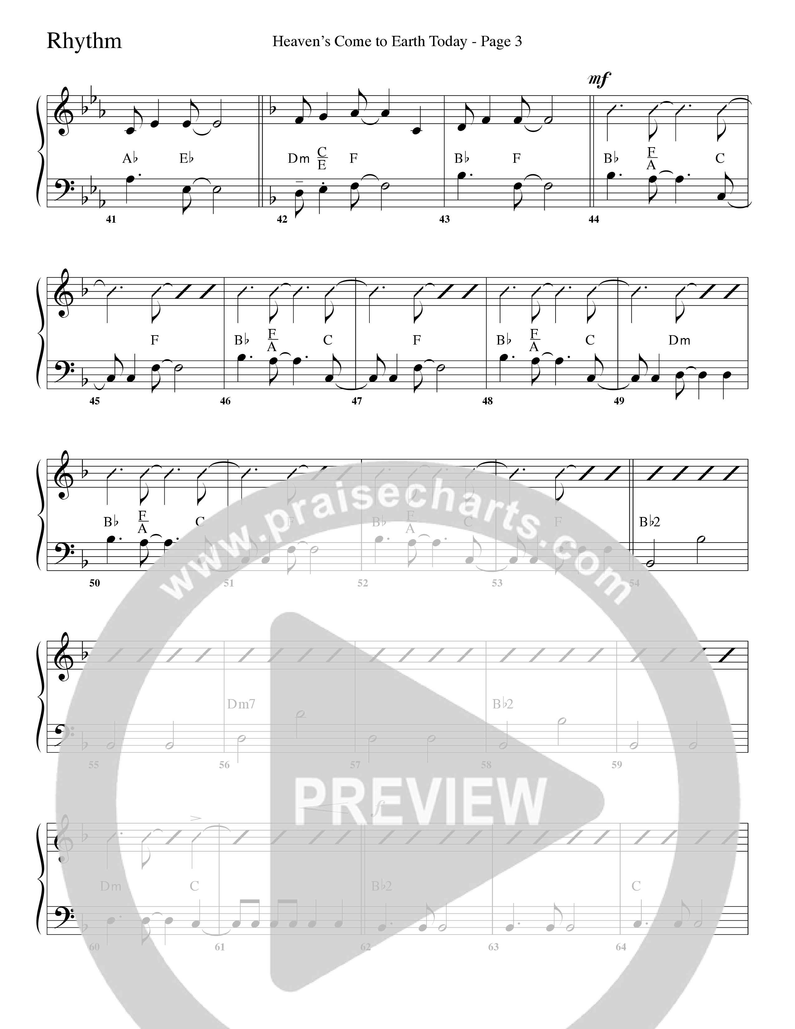 Heaven's Come To Earth Today (Choral Anthem SATB) Rhythm Chart (Word Music Choral / Arr. Camp Kirkland)