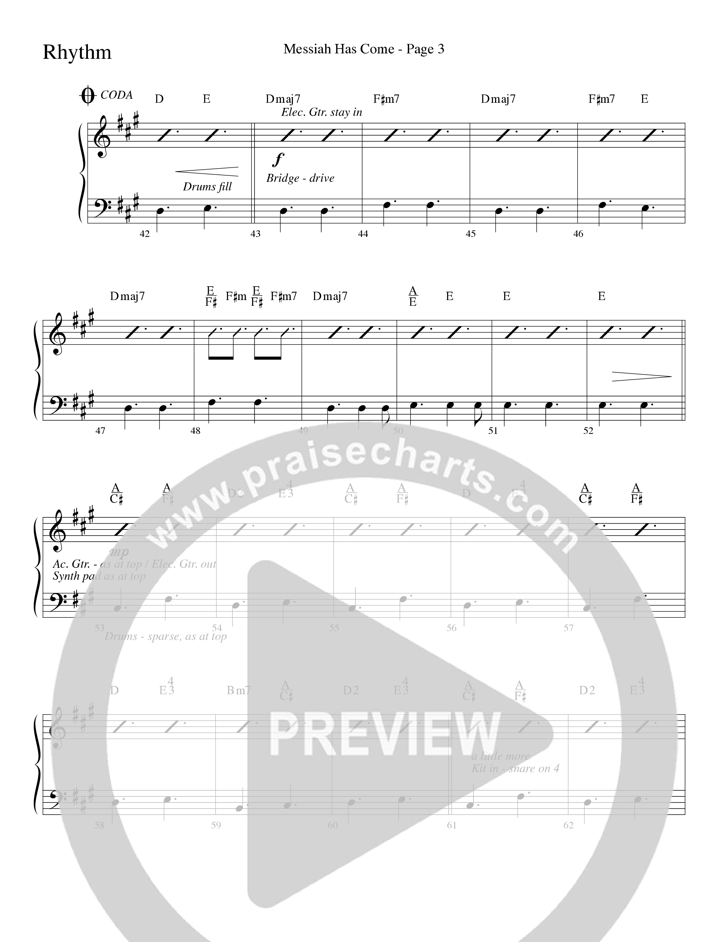 Messiah Has Come (Choral Anthem SATB) Orchestration (Word Music Choral / Arr. Dave Williamson)