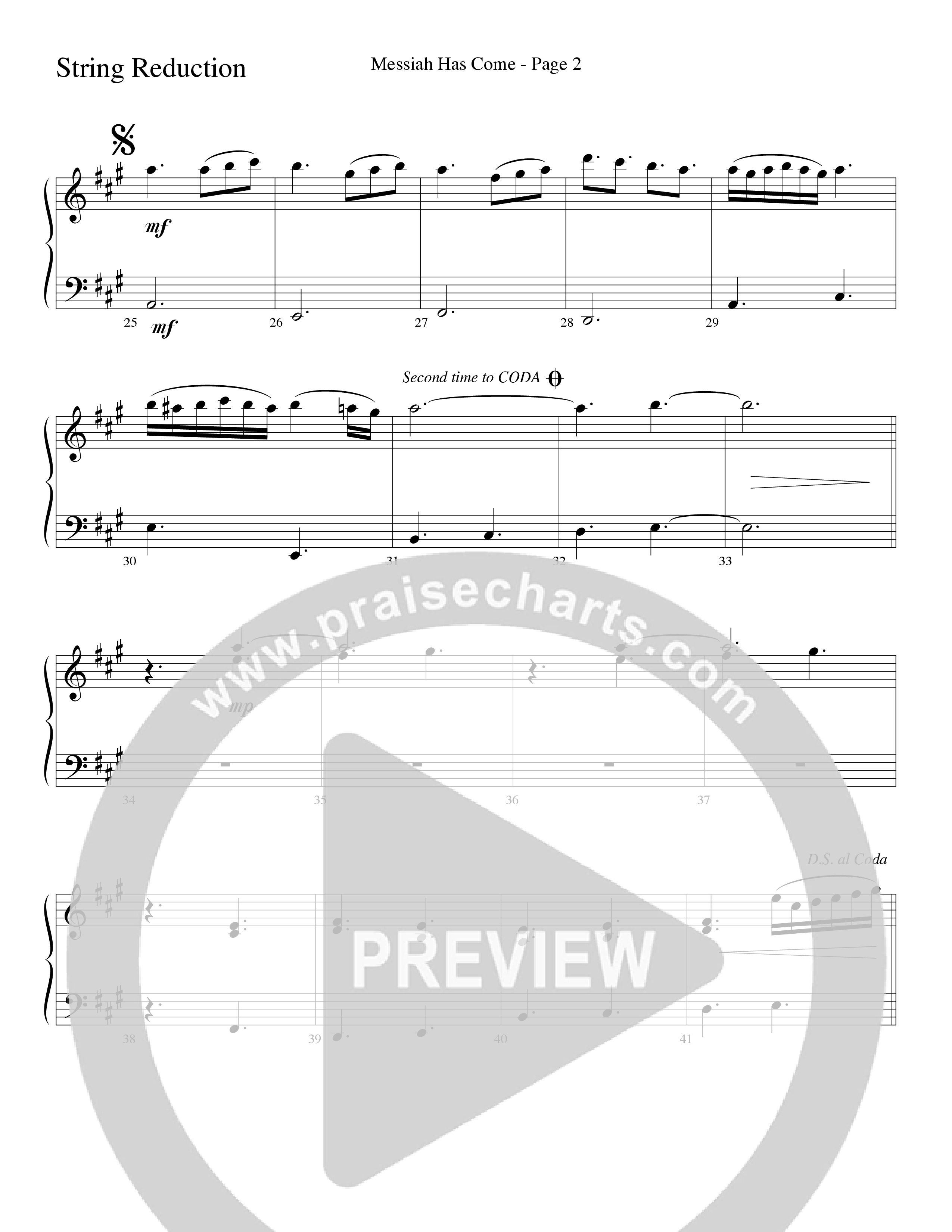 Messiah Has Come (Choral Anthem SATB) String Reduction (Word Music Choral / Arr. Dave Williamson)