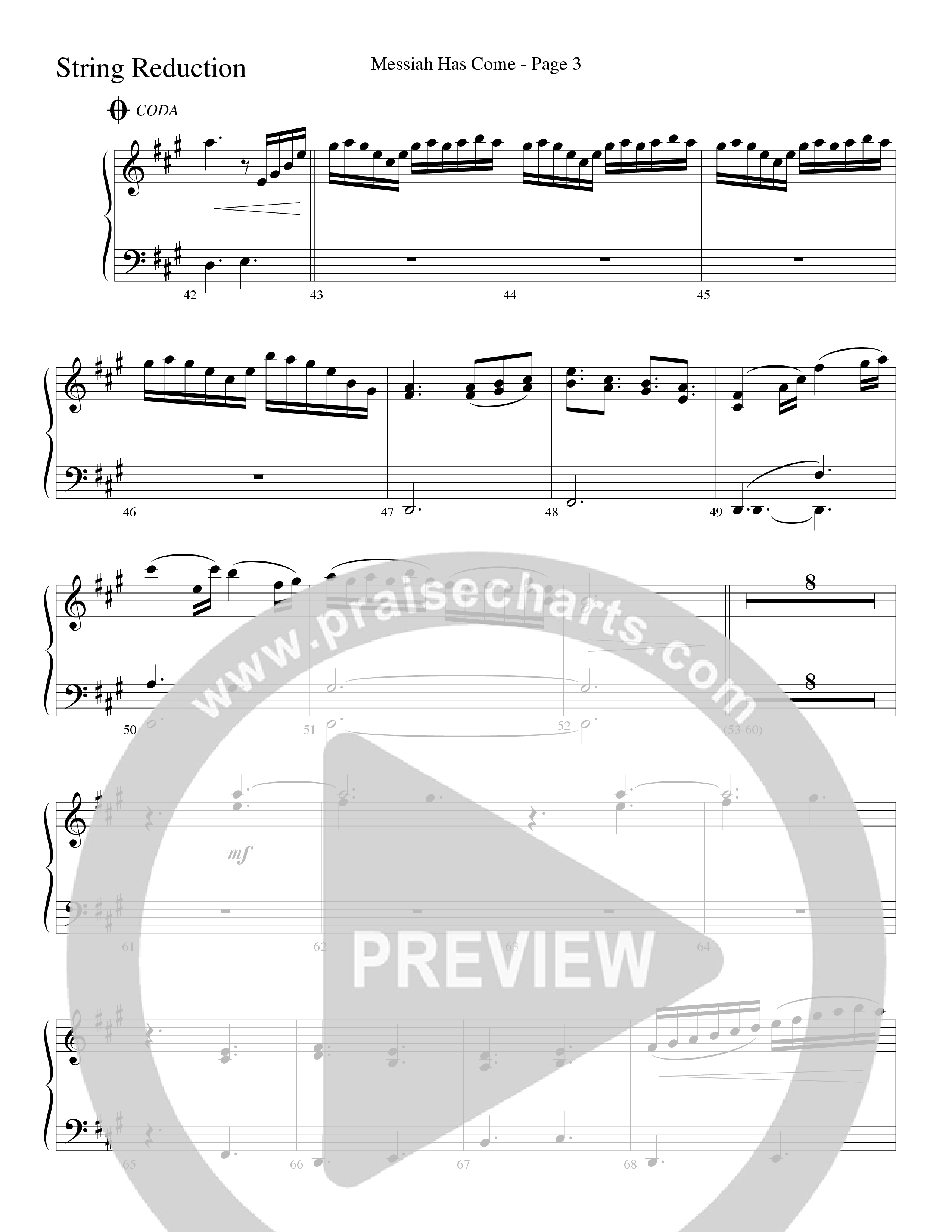 Messiah Has Come (Choral Anthem SATB) String Reduction (Word Music Choral / Arr. Dave Williamson)