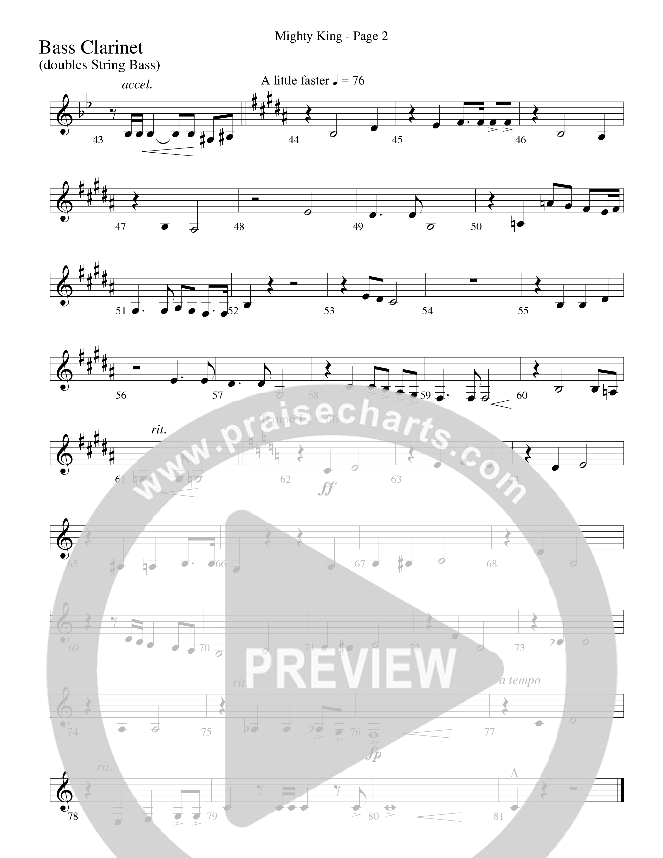 Mighty King (with Crown Him King Of Kings) (Choral Anthem SATB) Bass Clarinet (Word Music Choral / Arr. Dave Williamson)