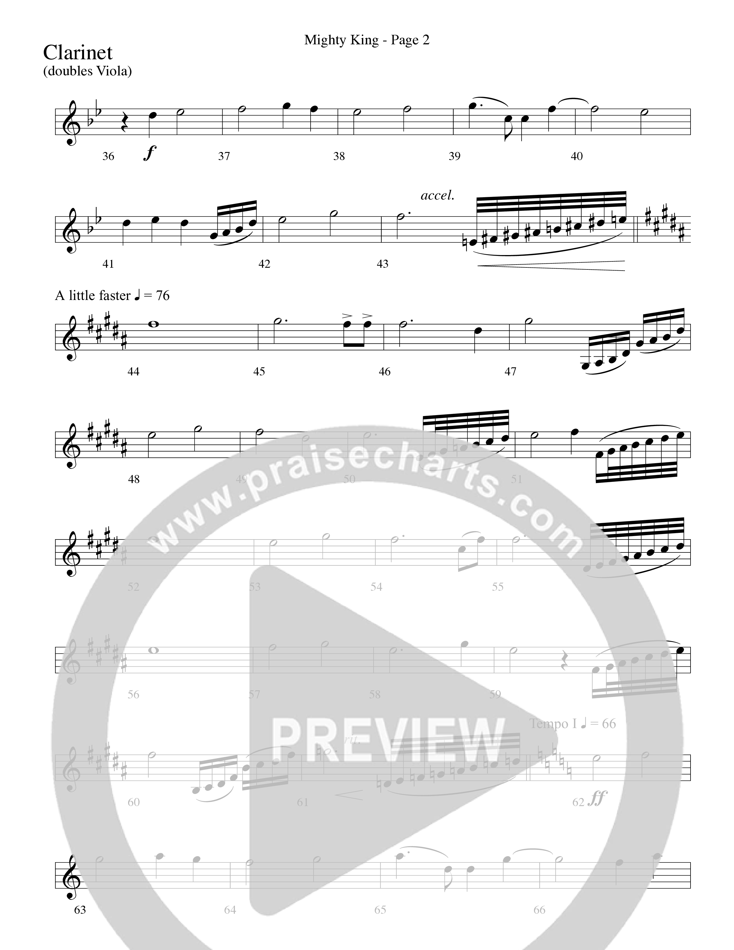 Mighty King (with Crown Him King Of Kings) (Choral Anthem SATB) Clarinet (Word Music Choral / Arr. Dave Williamson)