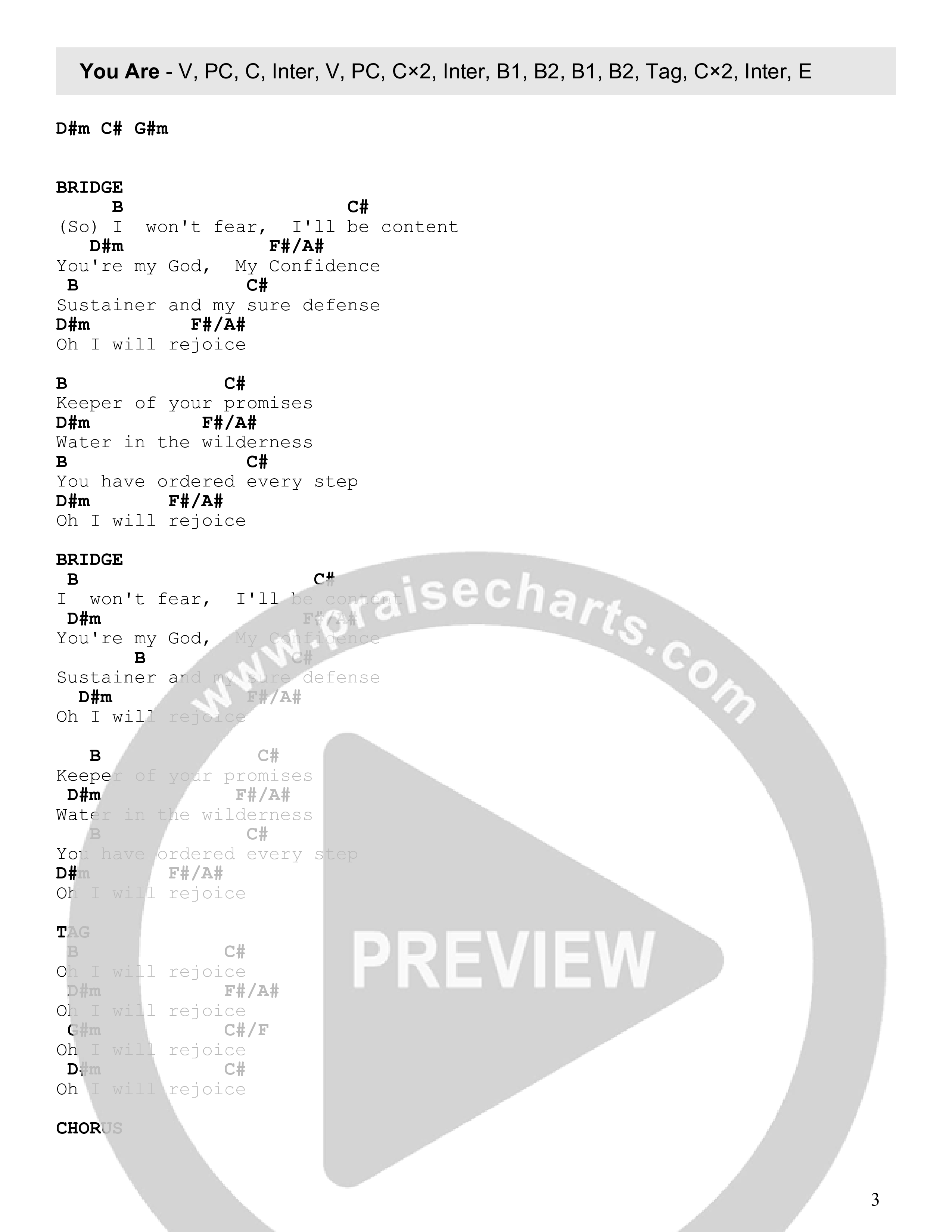 You Are Chord Chart (Radiant Collective)