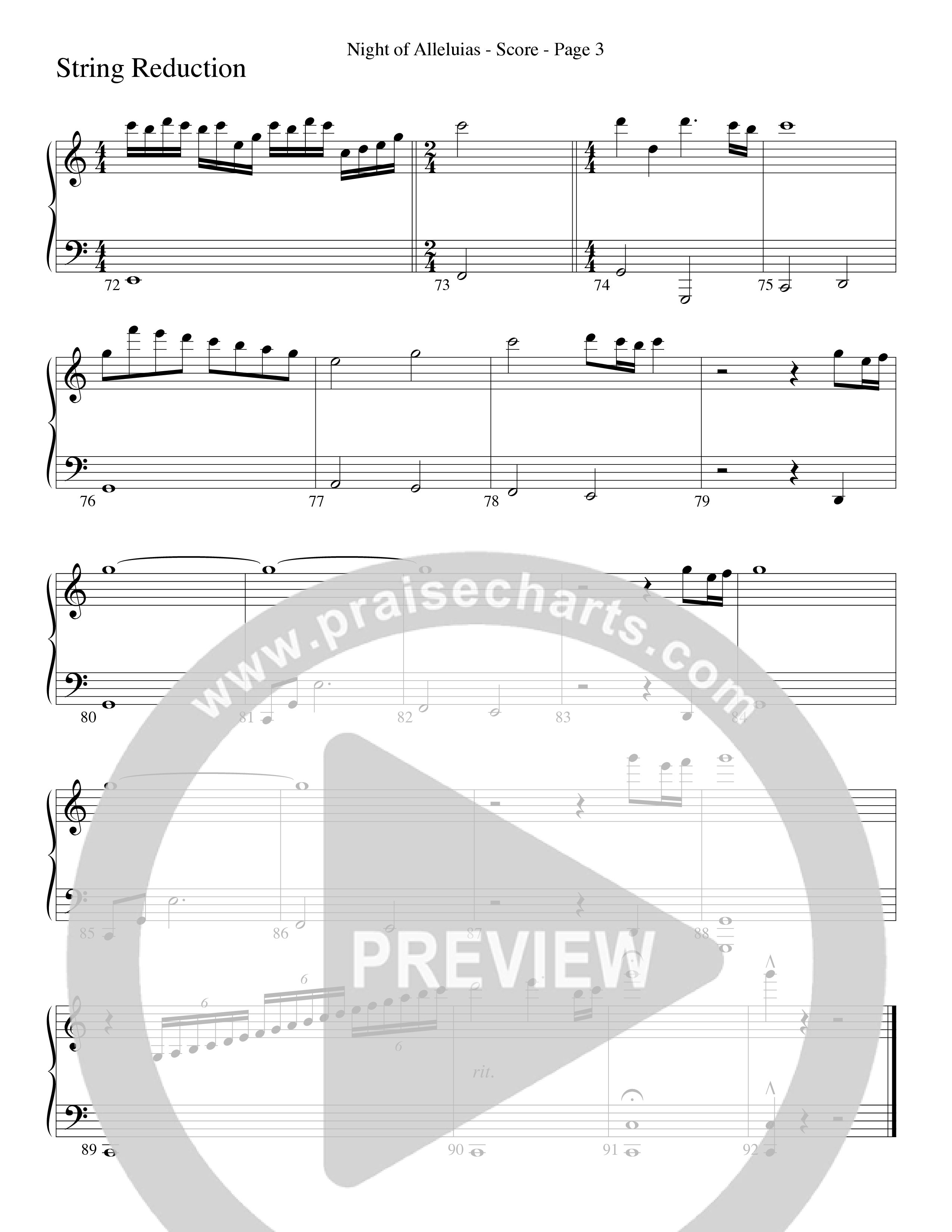 Night Of Alleluias (Choral Anthem SATB) String Reduction (Word Music Choral / Arr. Dave Williamson)