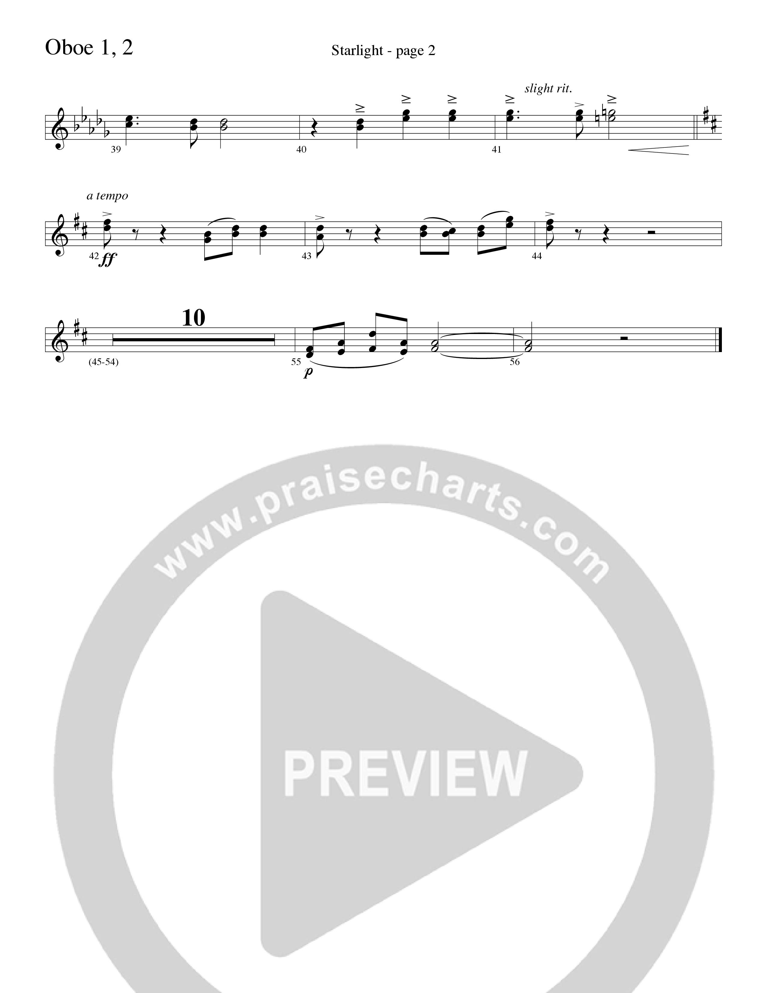 Starlight (Choral Anthem SATB) Oboe 1/2 (Word Music Choral / Arr. David Clydesdale)