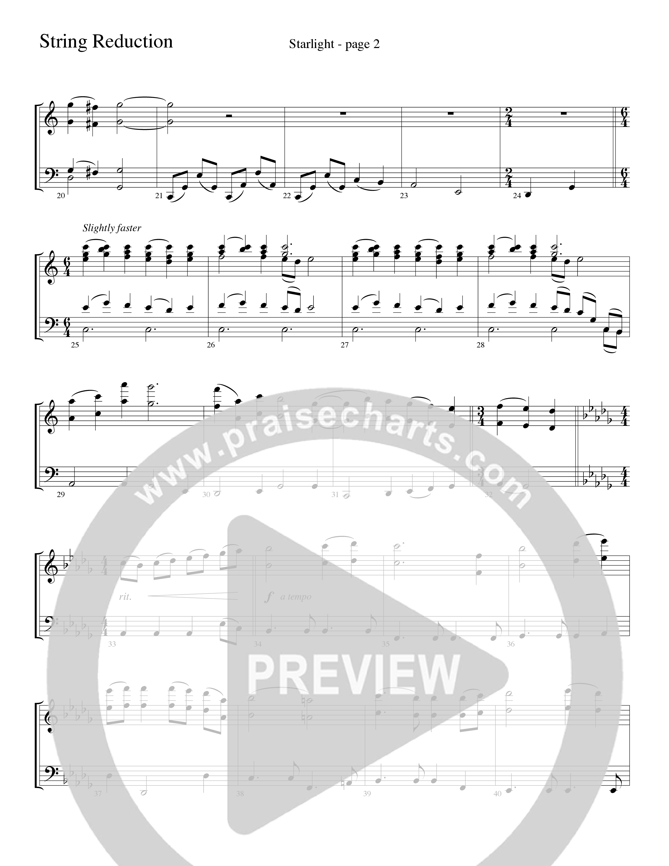 Starlight (Choral Anthem SATB) String Reduction (Word Music Choral / Arr. David Clydesdale)