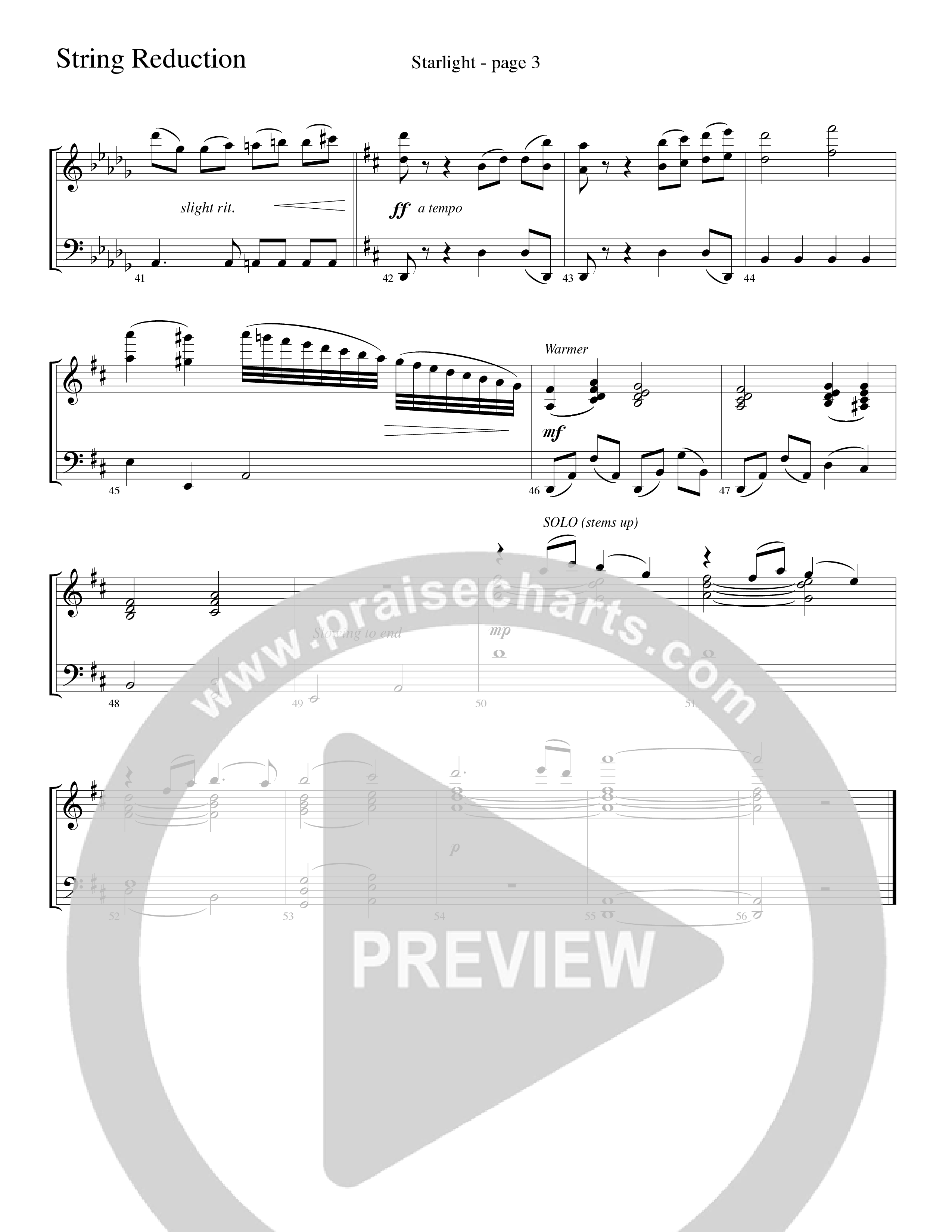 Starlight (Choral Anthem SATB) String Reduction (Word Music Choral / Arr. David Clydesdale)