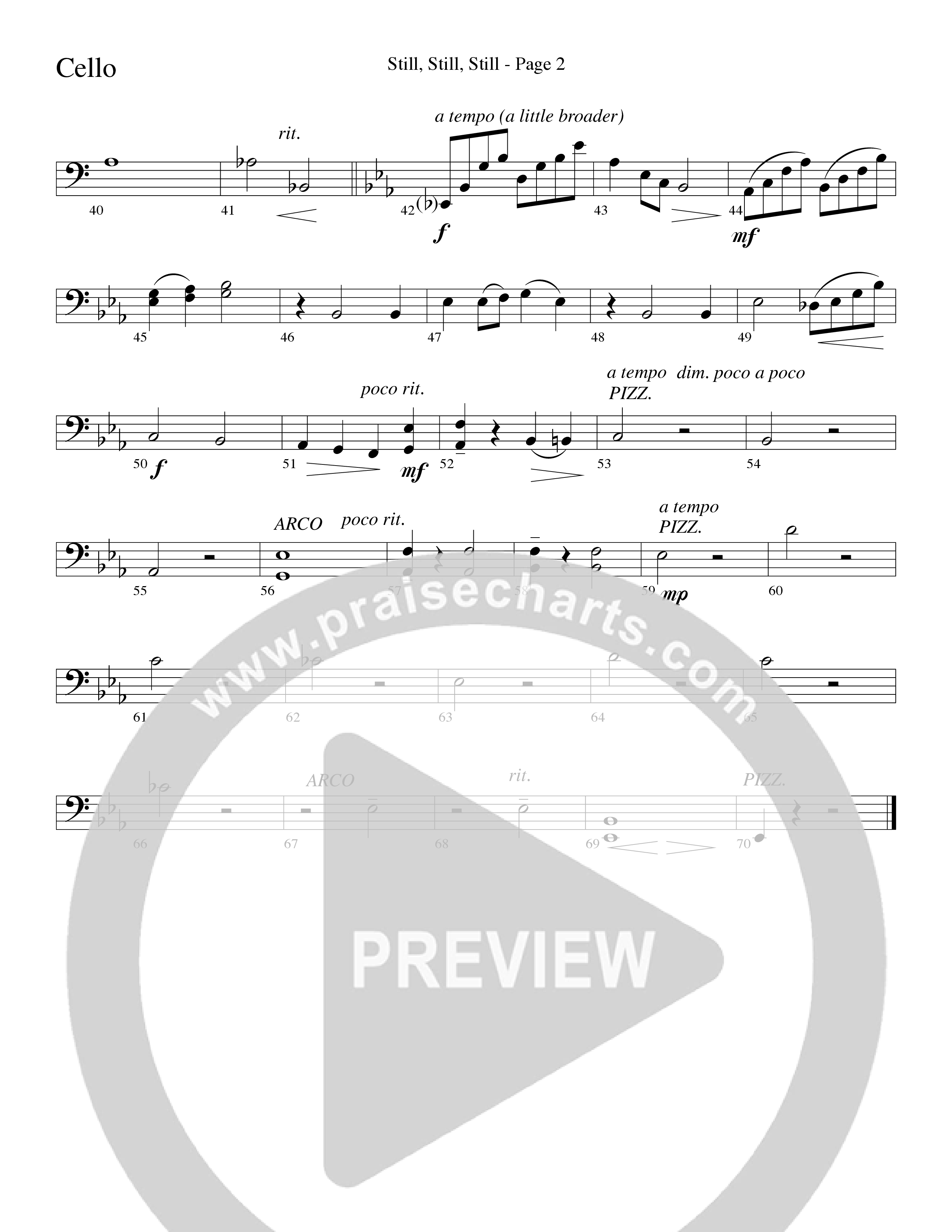 Still Still Still (Choral Anthem SATB) Cello (Word Music Choral / Arr. Robert Sterling)