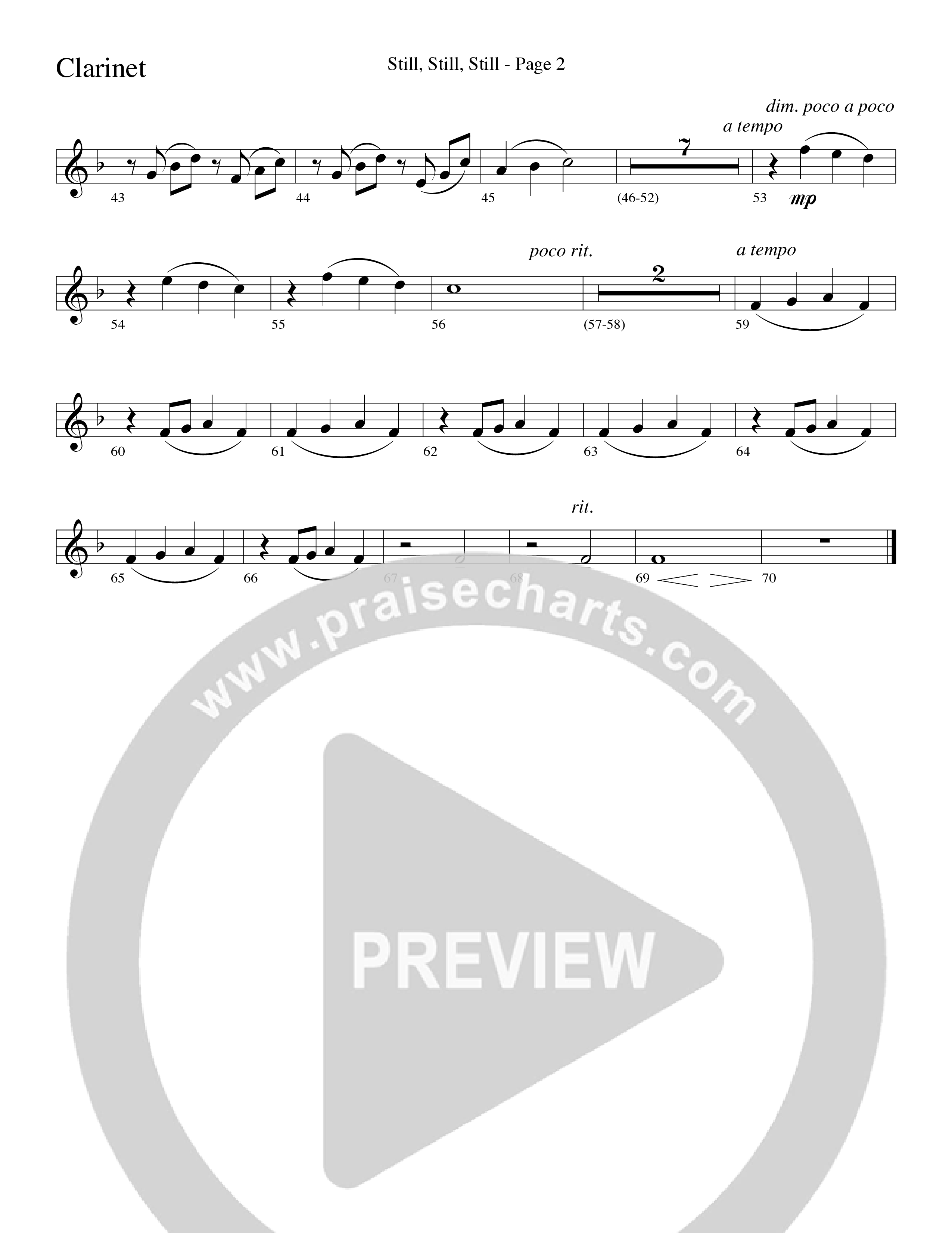 Still Still Still (Choral Anthem SATB) Clarinet (Word Music Choral / Arr. Robert Sterling)