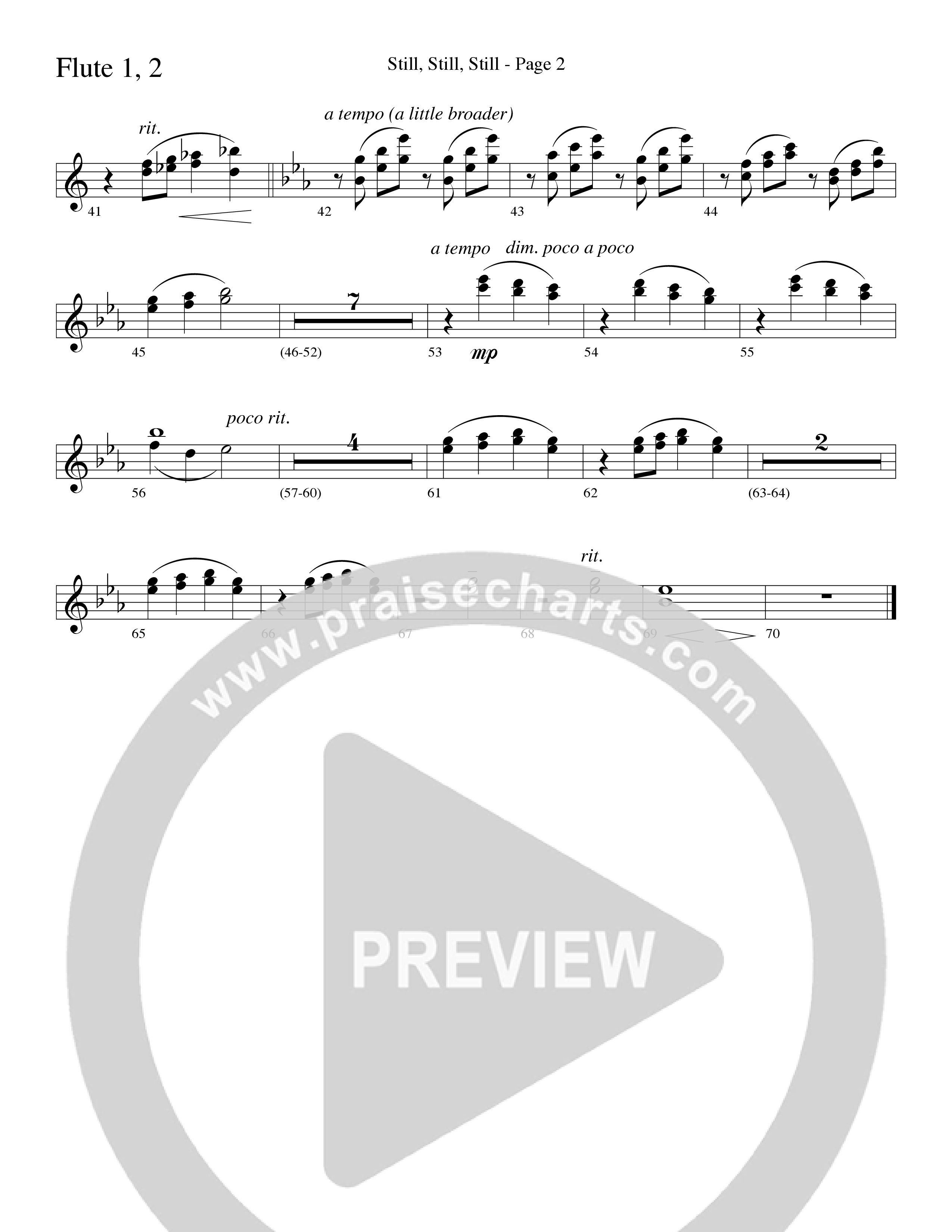 Still Still Still (Choral Anthem SATB) Flute 1/2 (Word Music Choral / Arr. Robert Sterling)