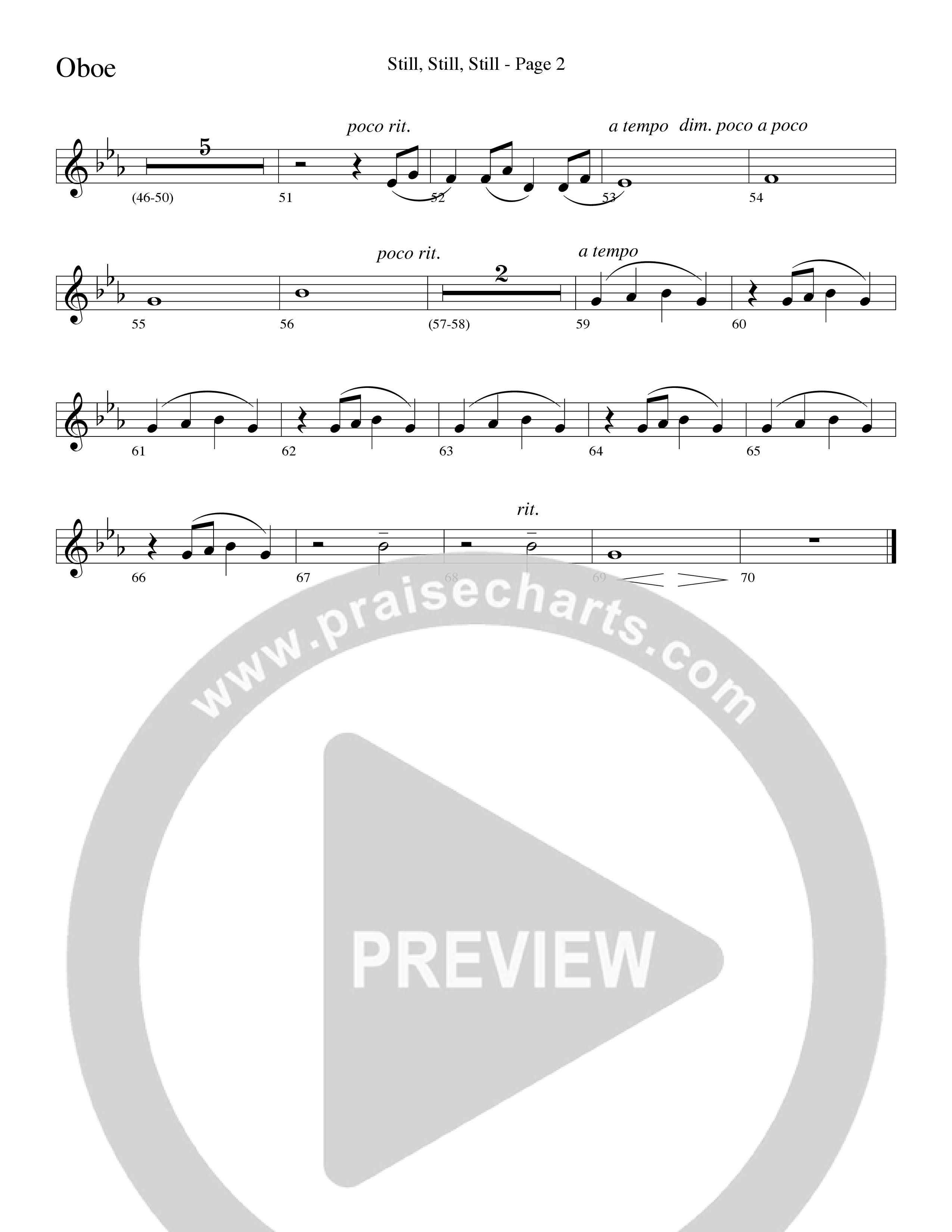 Still Still Still (Choral Anthem SATB) Oboe (Word Music Choral / Arr. Robert Sterling)