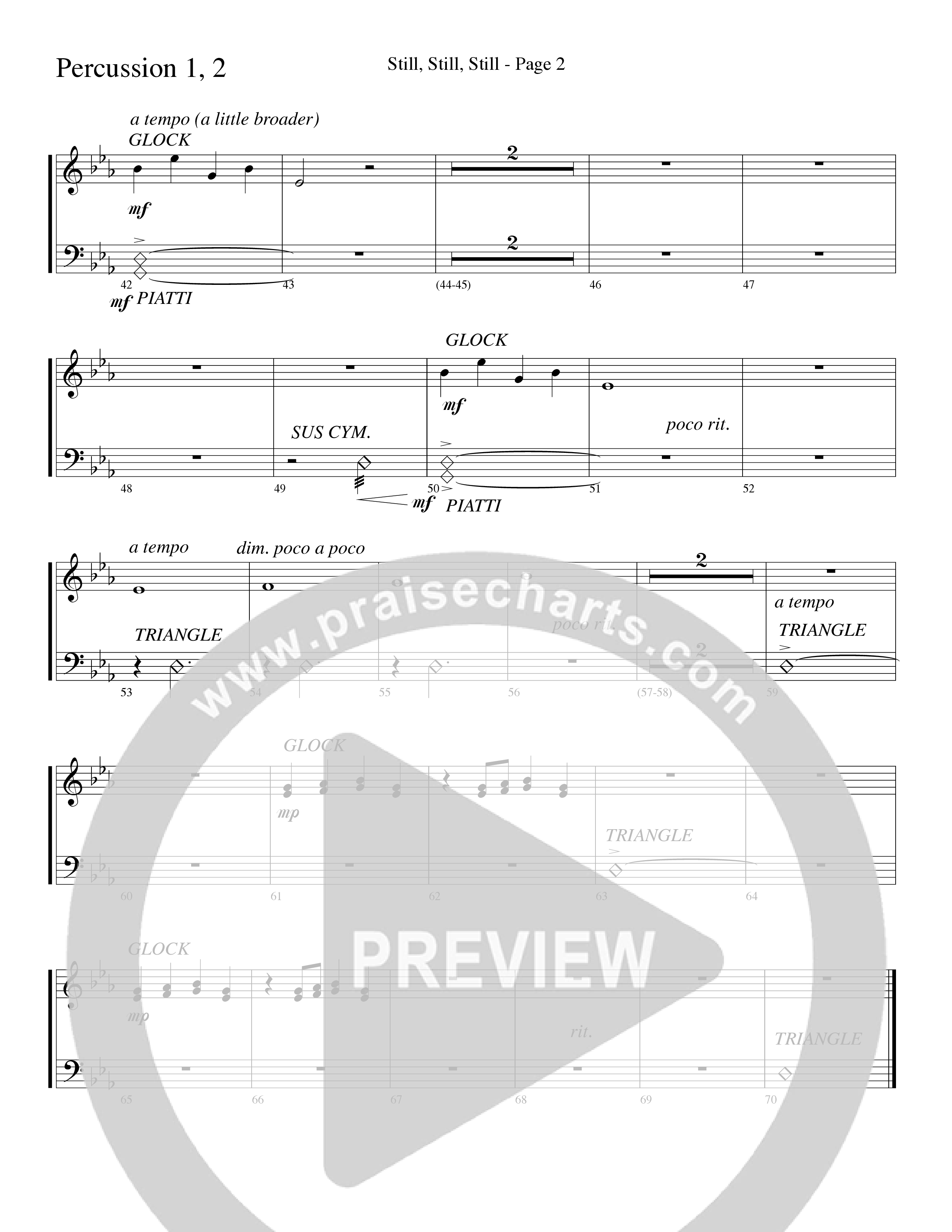 Still Still Still (Choral Anthem SATB) Percussion 1/2 (Word Music Choral / Arr. Robert Sterling)