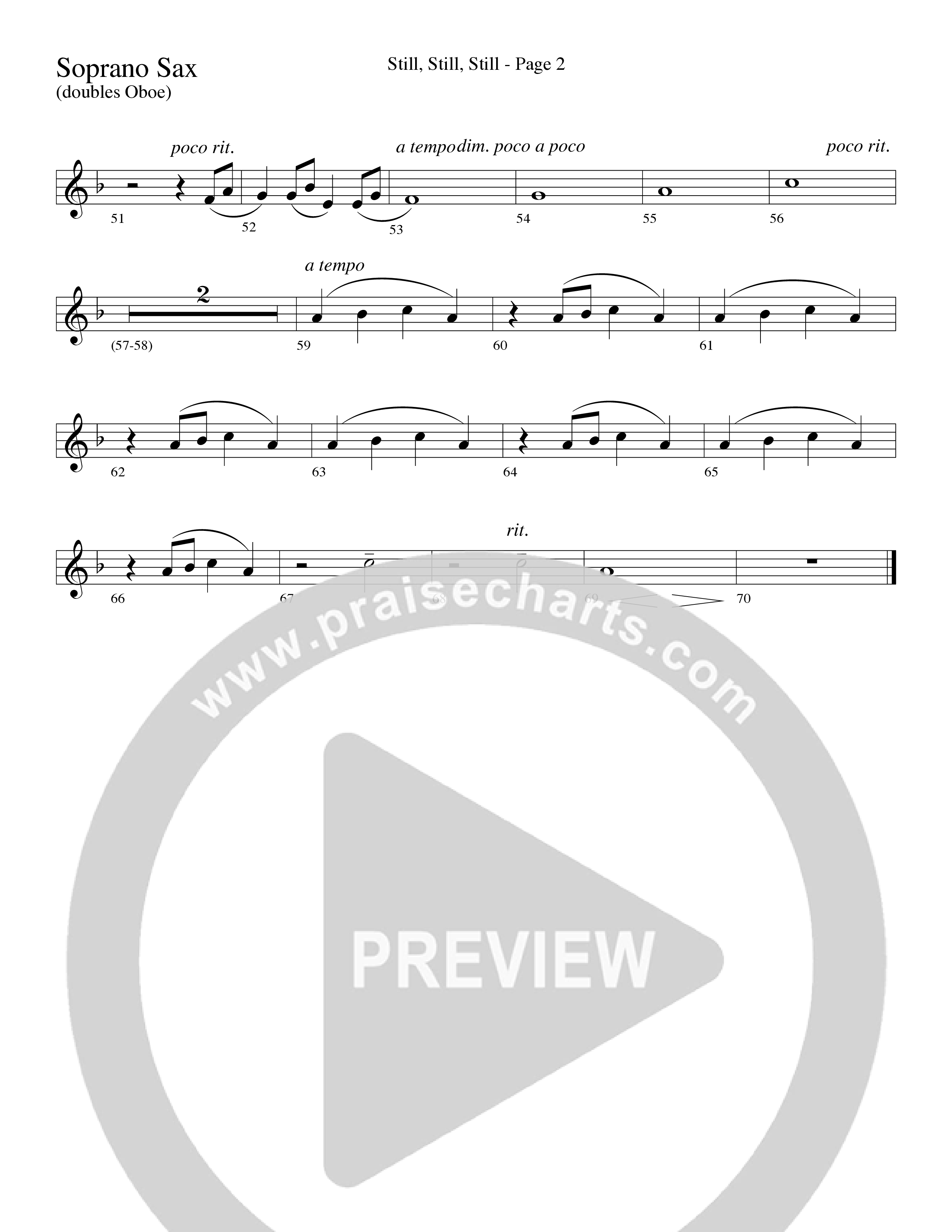 Still Still Still (Choral Anthem SATB) Soprano Sax (Word Music Choral / Arr. Robert Sterling)