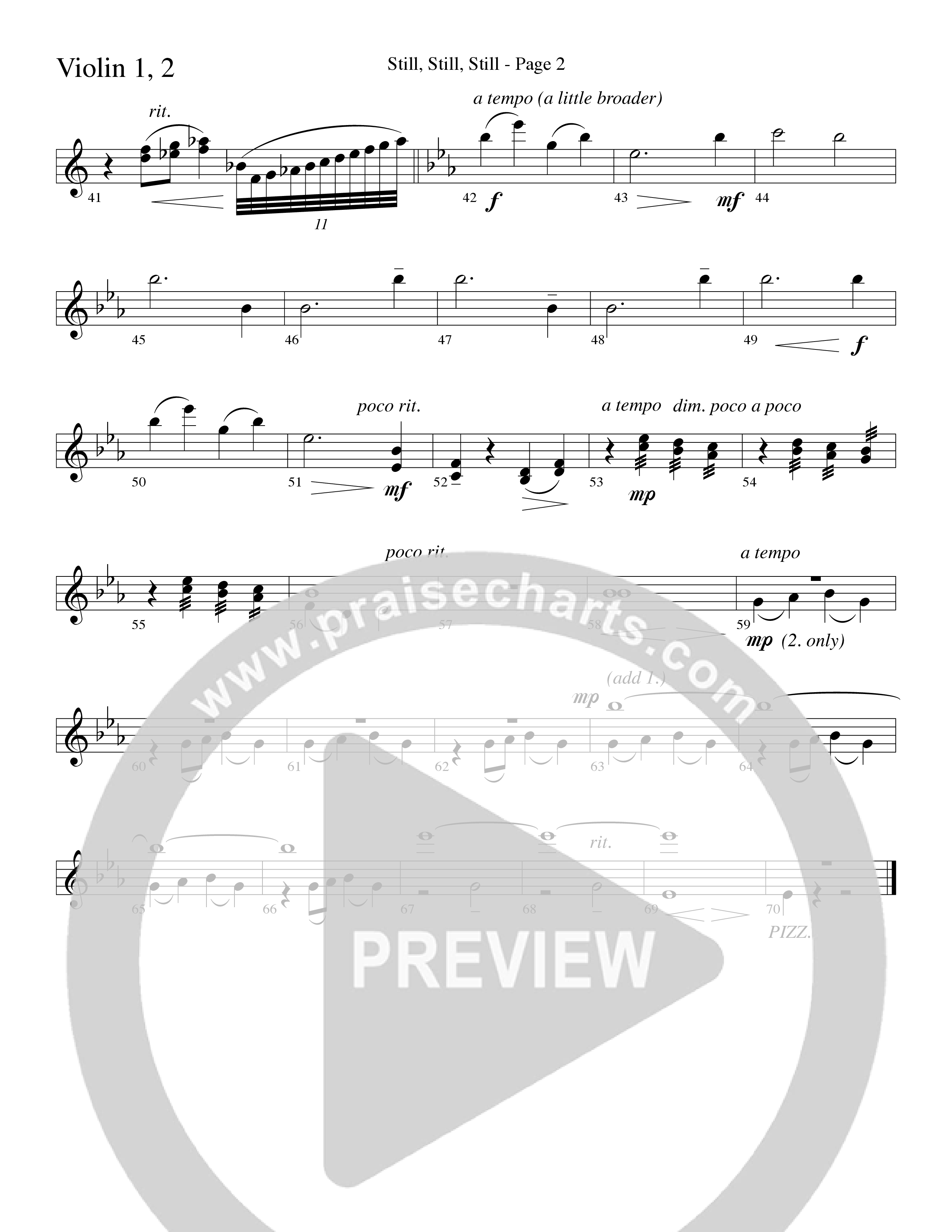 Still Still Still (Choral Anthem SATB) Violin 1/2 (Word Music Choral / Arr. Robert Sterling)