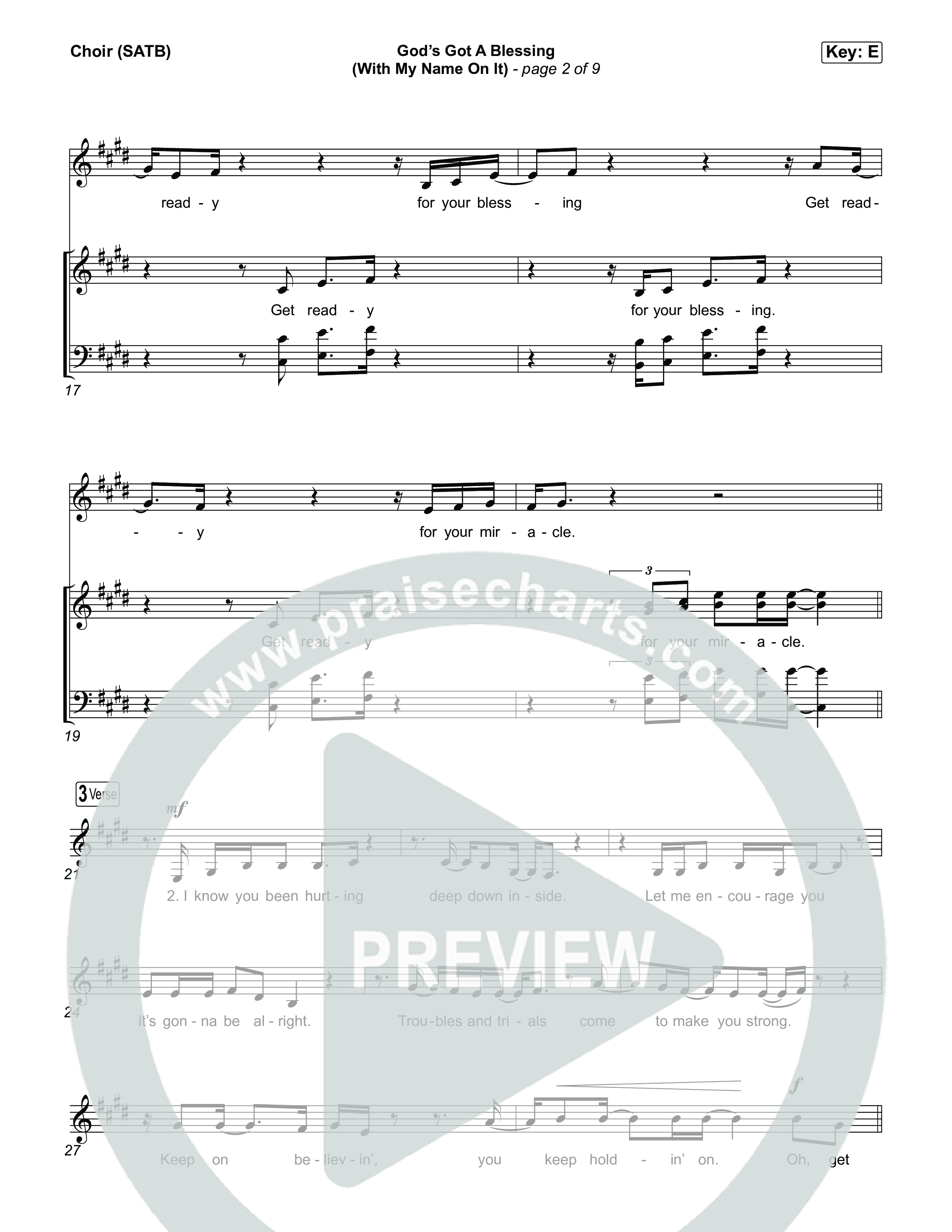 God's Got A Blessing (With My Name On It) Choir Sheet (SATB) (Norman Hutchins)