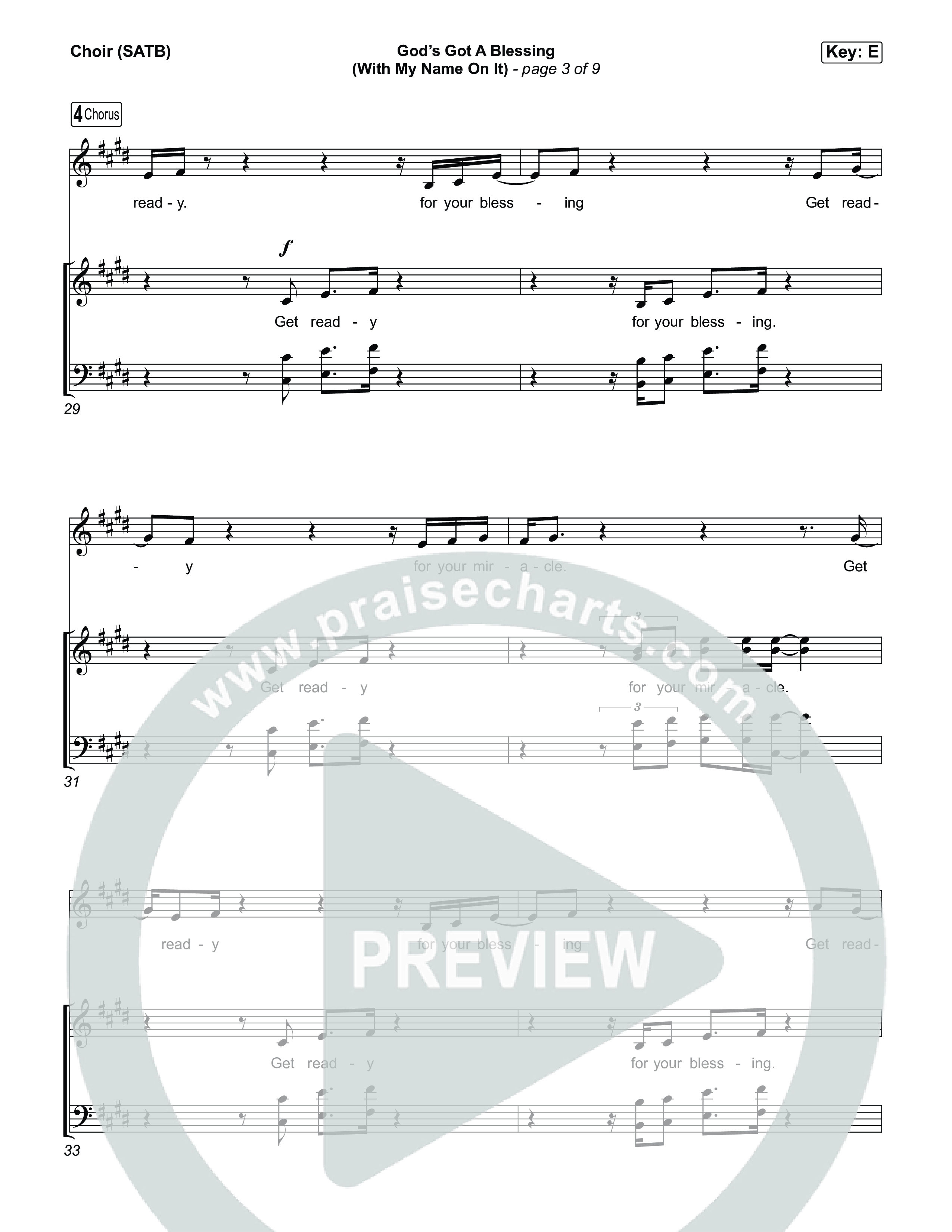 God's Got A Blessing (With My Name On It) Choir Sheet (SATB) (Norman Hutchins)