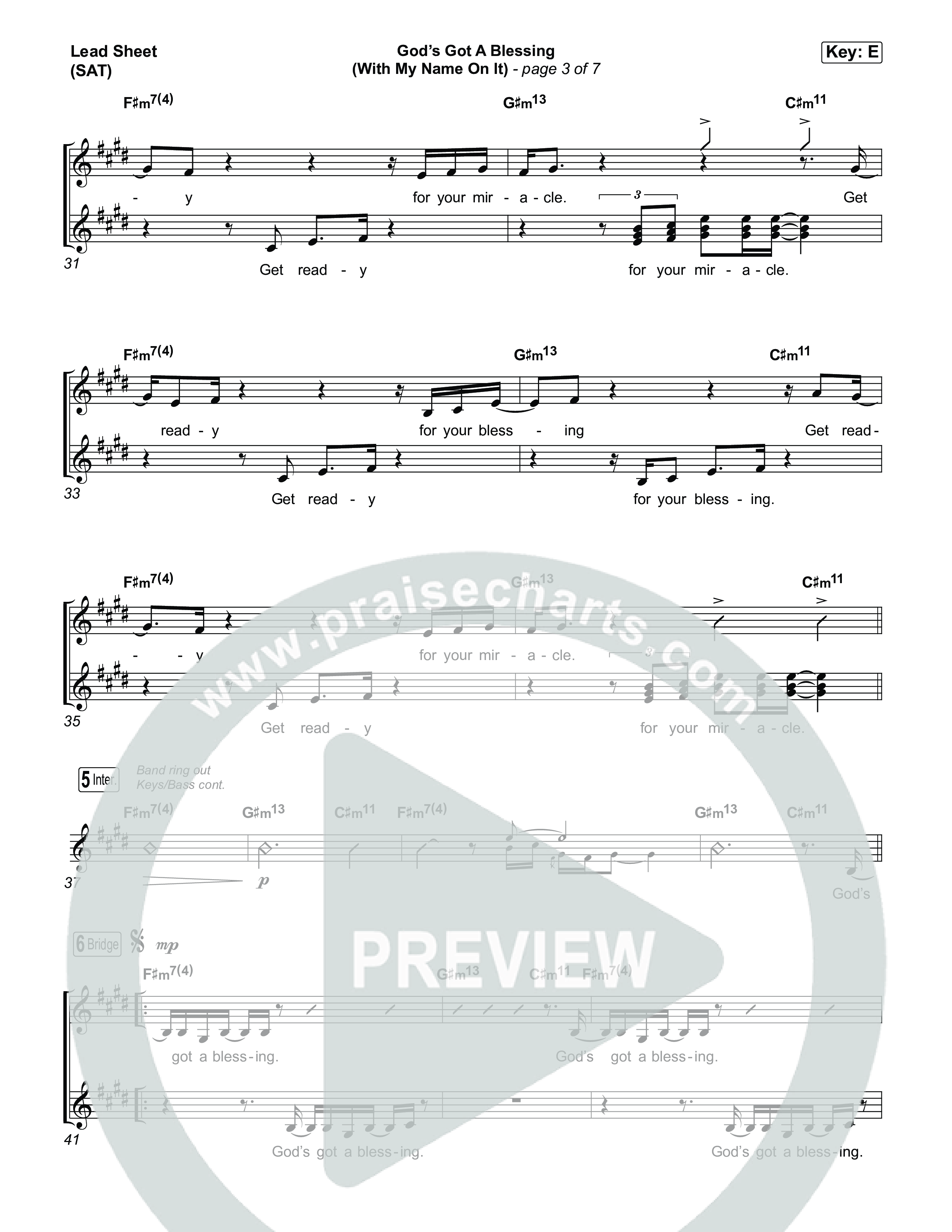 God's Got A Blessing (With My Name On It) Lead Sheet (SAT) (Norman Hutchins)