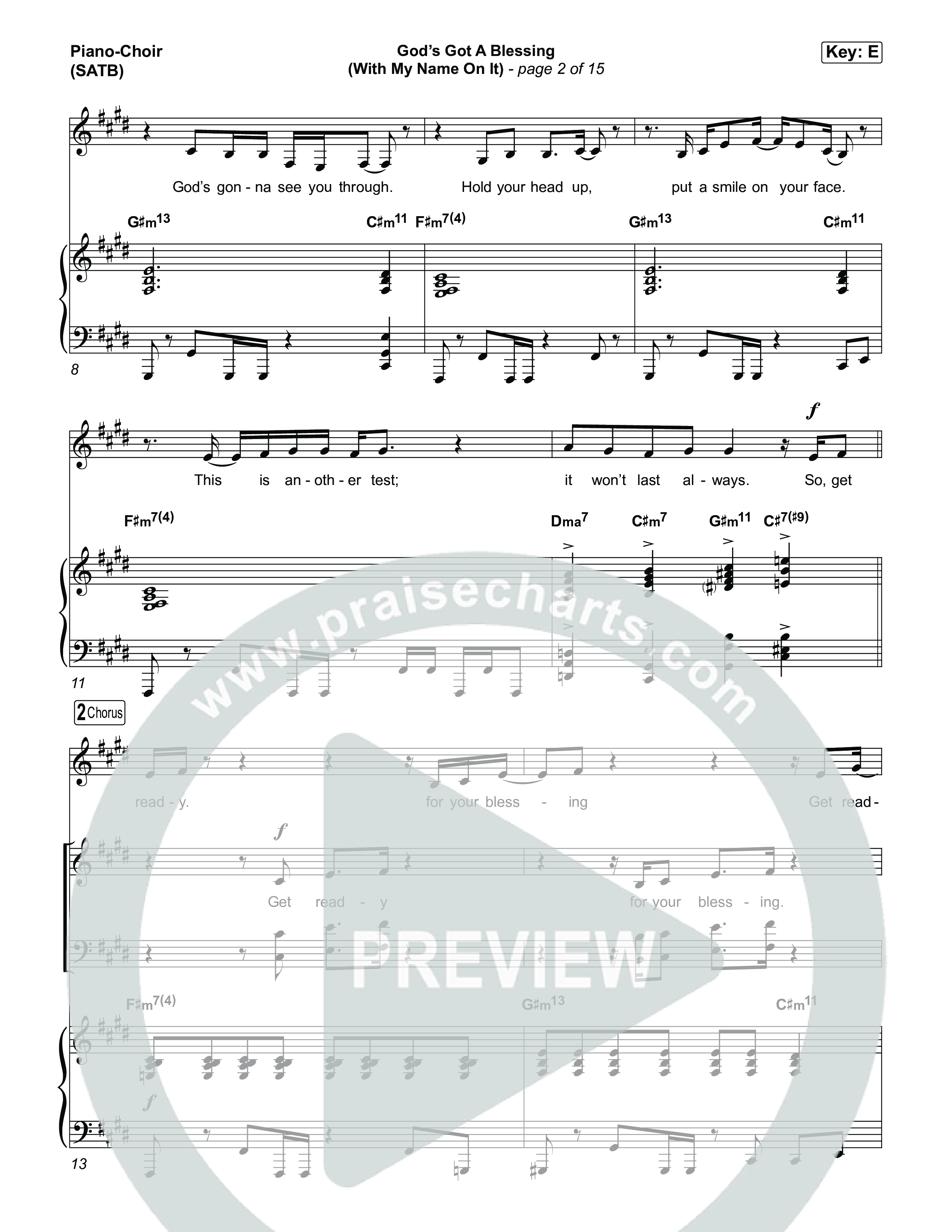 God's Got A Blessing (With My Name On It) Piano/Vocal (SATB) (Norman Hutchins)
