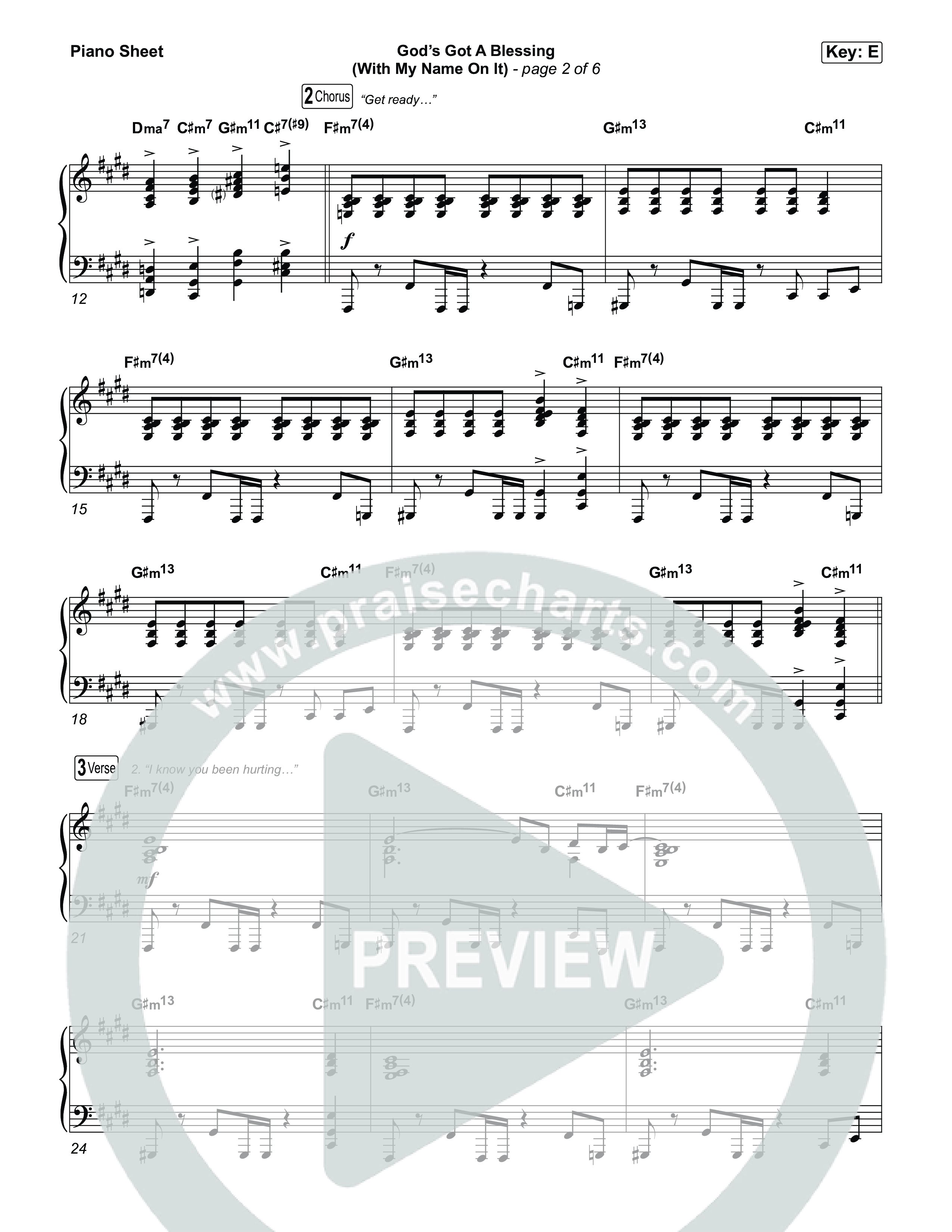 God's Got A Blessing (With My Name On It) Piano Sheet (Norman Hutchins)