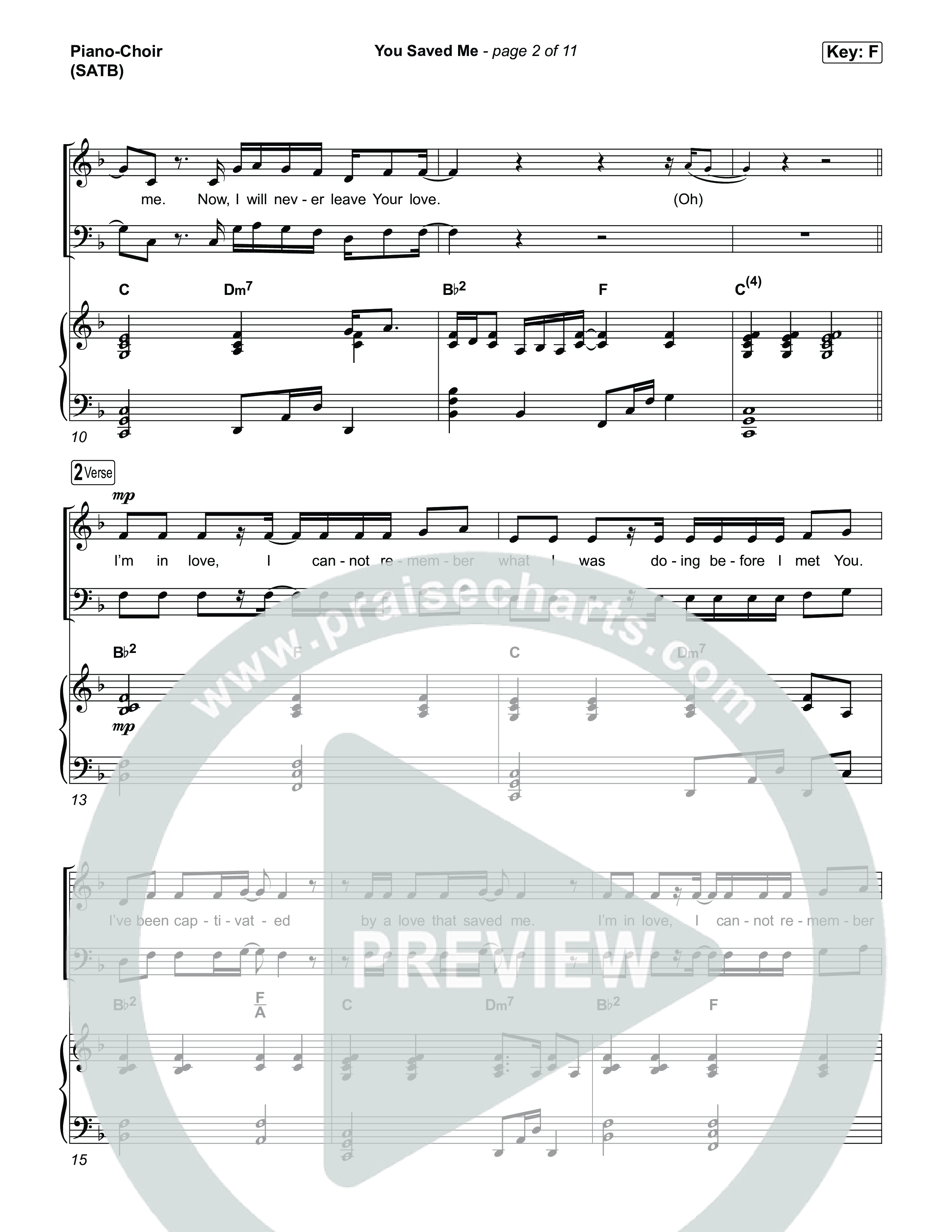 You Saved Me Piano/Vocal (SATB) (UPPERROOM / Abbie Gamboa)
