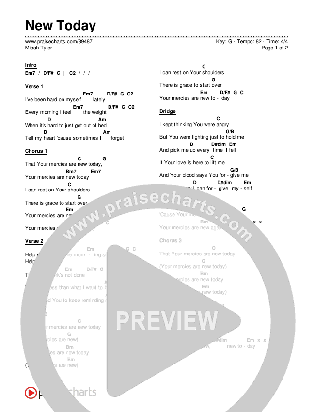 New Today Chords & Lyrics (Micah Tyler)