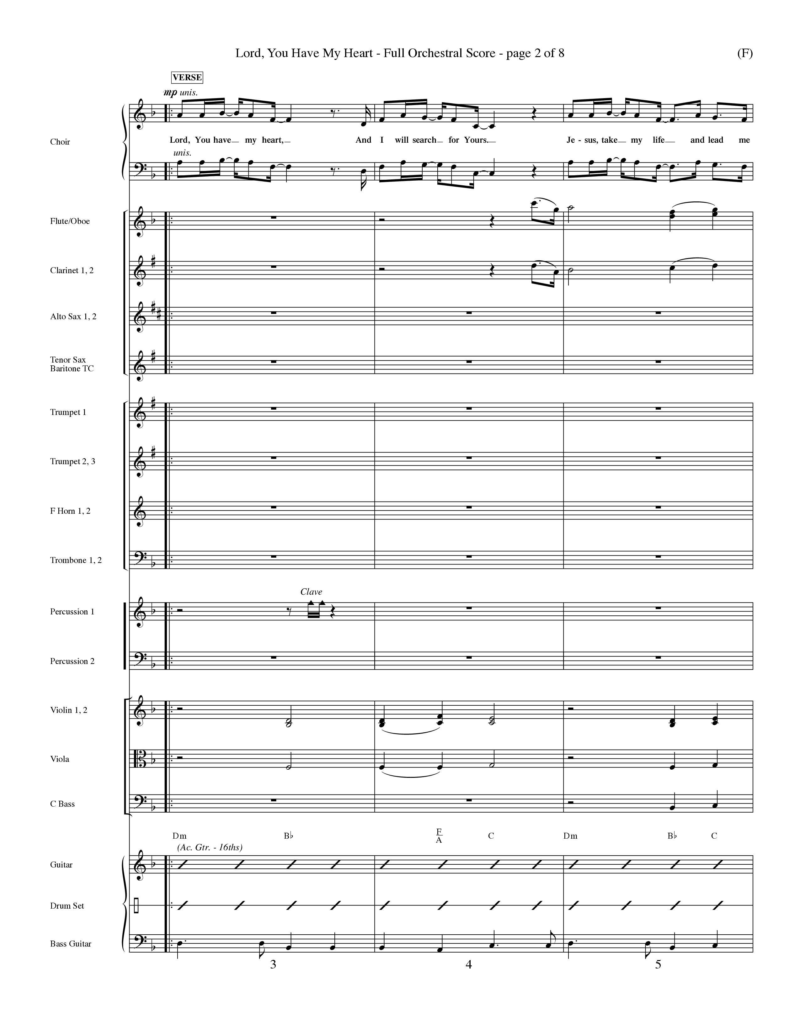 Lord You Have My Heart (Choral Anthem SATB) Orchestration (Word Music Choral / Arr. Dave Williamson)