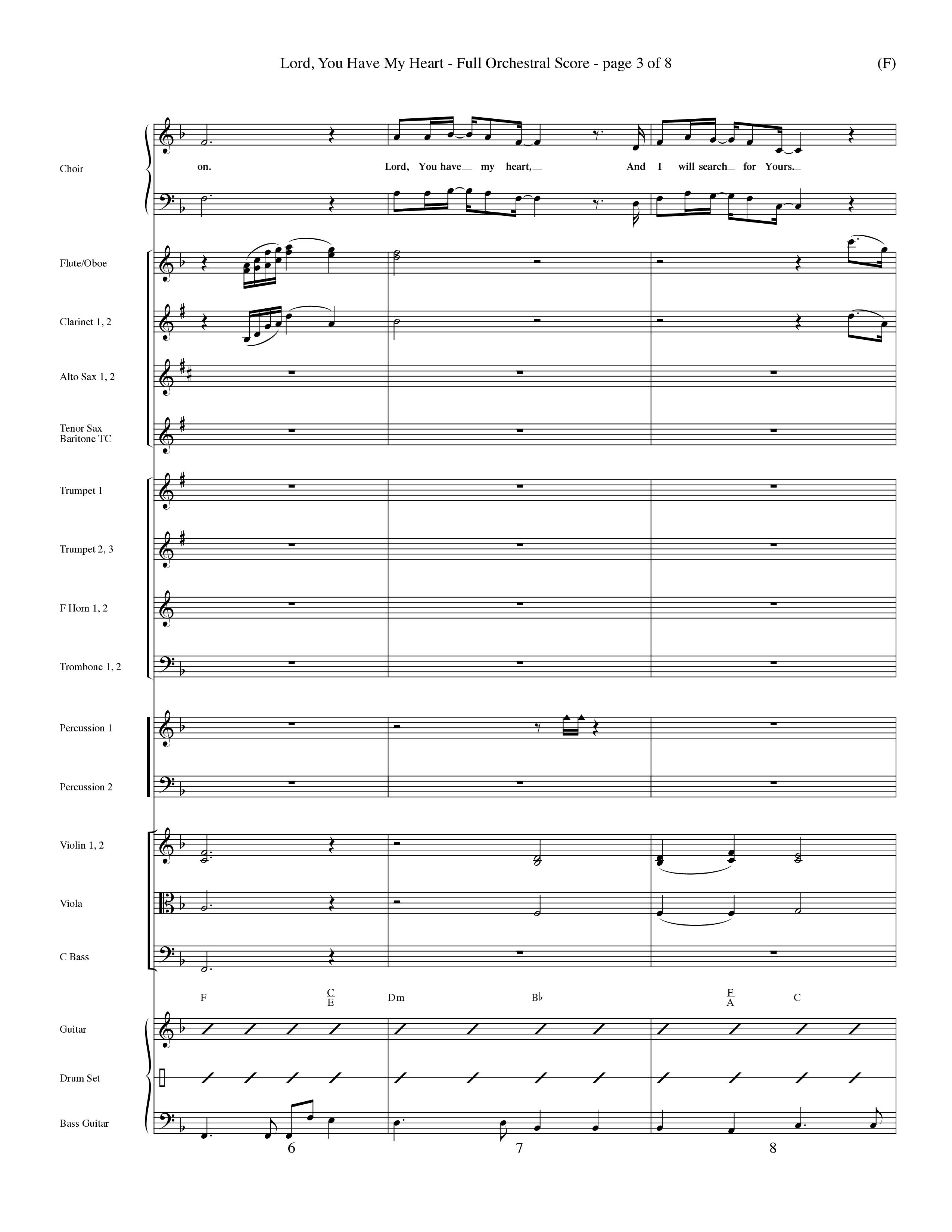 Lord You Have My Heart (Choral Anthem SATB) Orchestration (Word Music Choral / Arr. Dave Williamson)