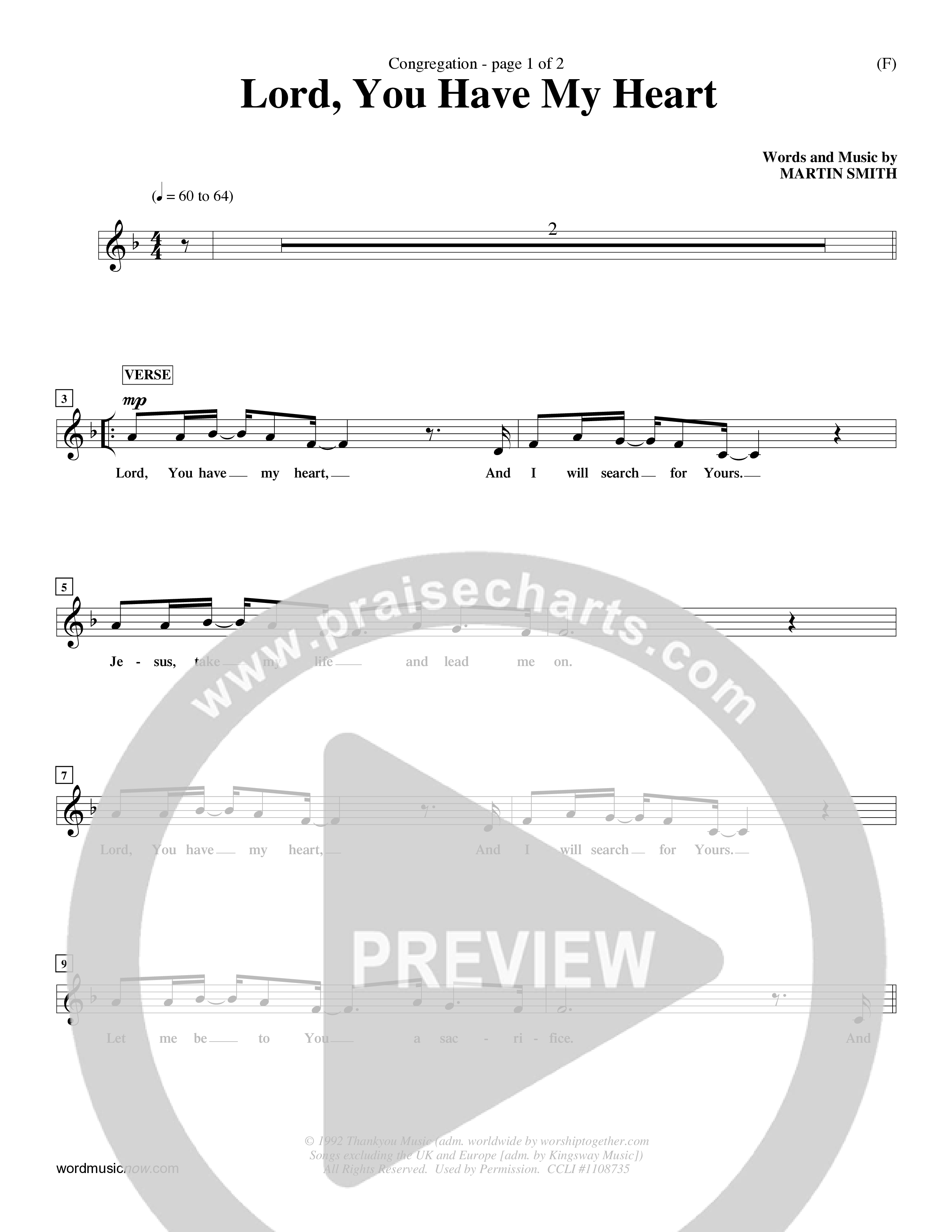 Lord You Have My Heart (Choral Anthem SATB) Rhythm Pack (Word Music Choral / Arr. Dave Williamson)